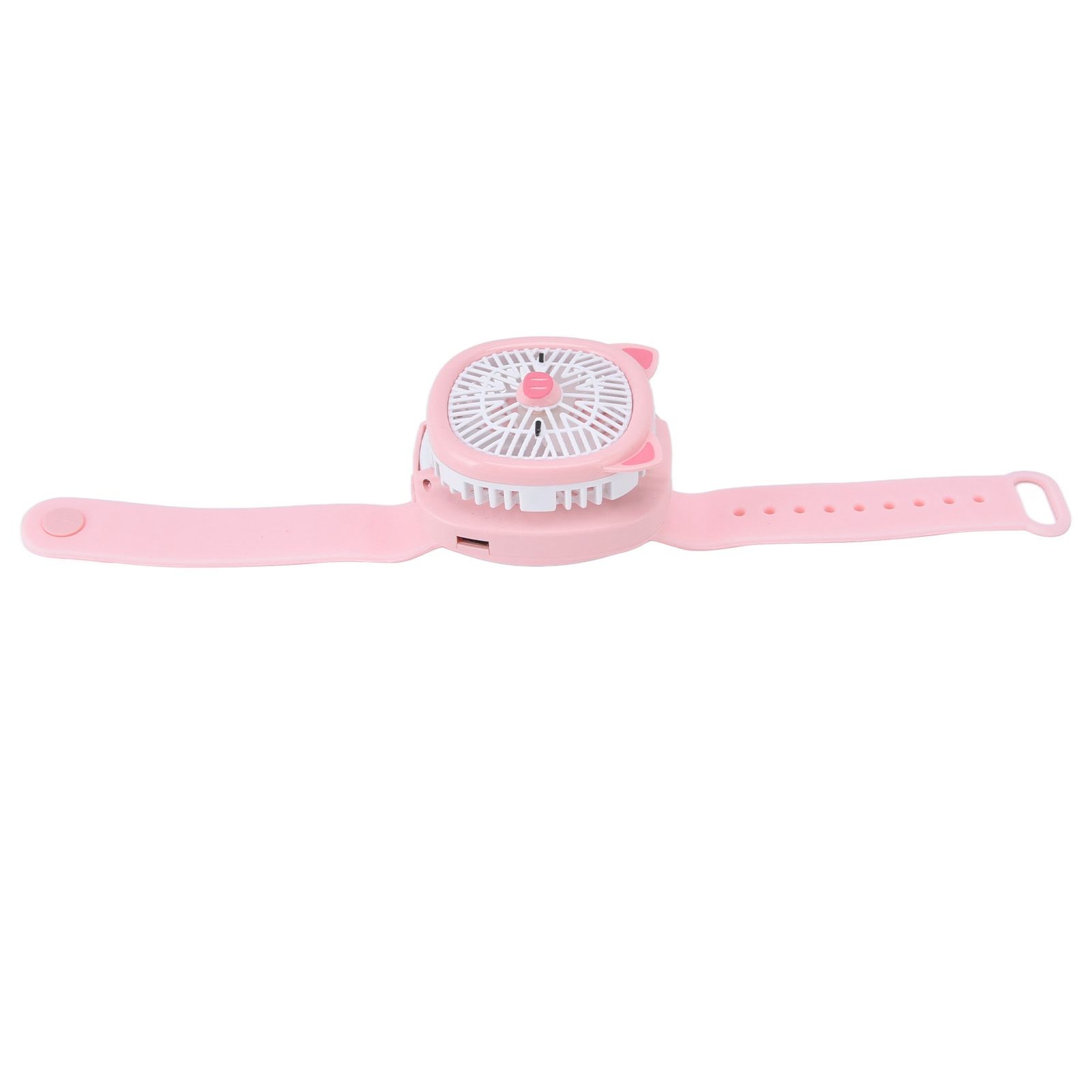 Cartoon Watch Fan USB Charging Plastic Wrist Fan Wireless Mini Watch Fan with Detachable Strap Fan for Kids for OutdoorPink Pig - Image 7