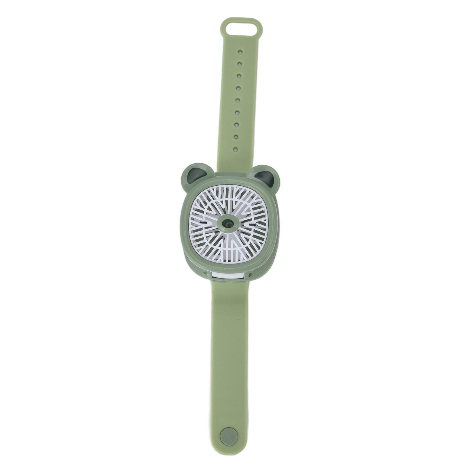 Cartoon Watch Fan USB Charging Plastic Wrist Fan Wireless Mini Watch Fan with Detachable Strap Fan for Kids for OutdoorGreen Bear - Image 6