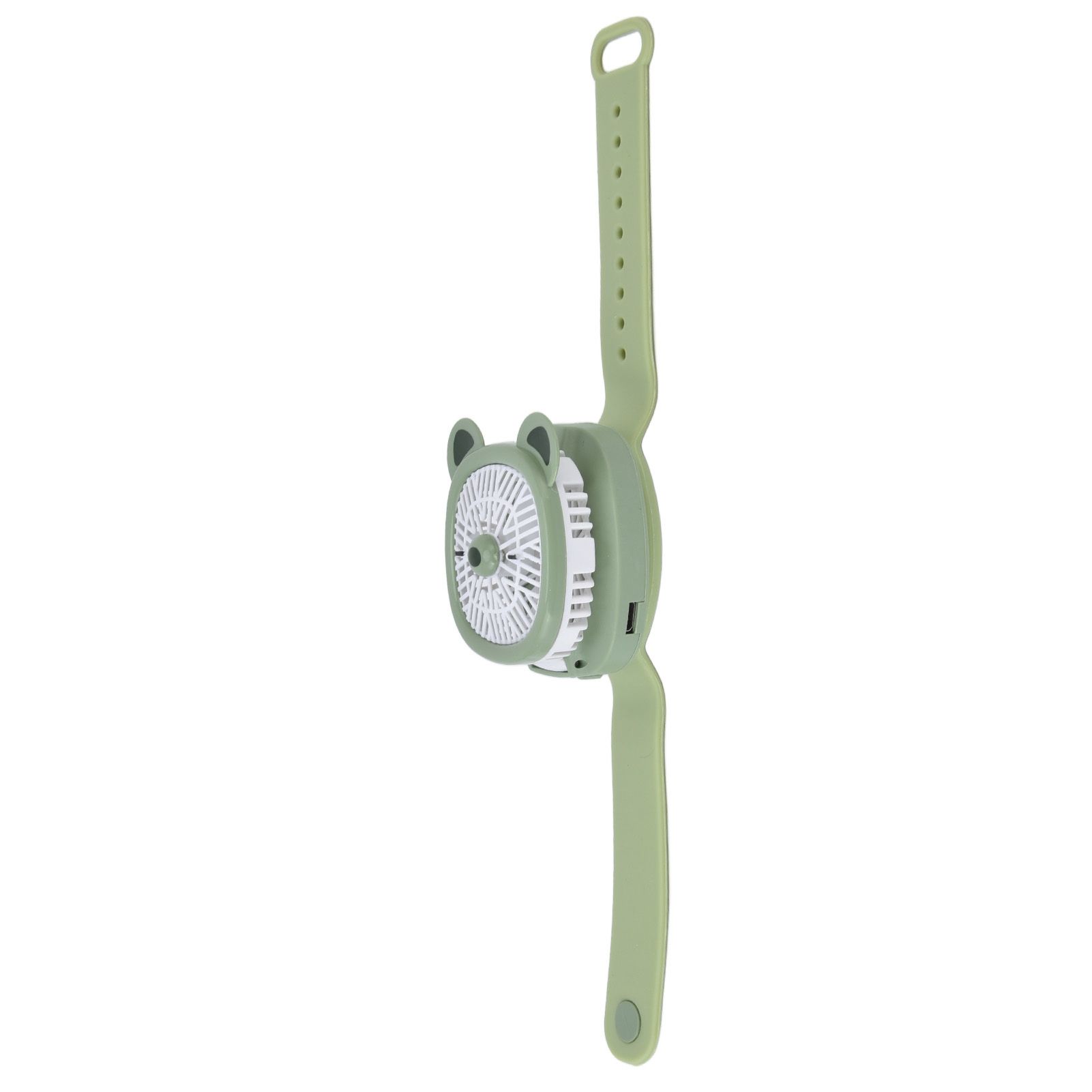 Cartoon Watch Fan USB Charging Plastic Wrist Fan Wireless Mini Watch Fan with Detachable Strap Fan for Kids for OutdoorGreen Bear - Image 7