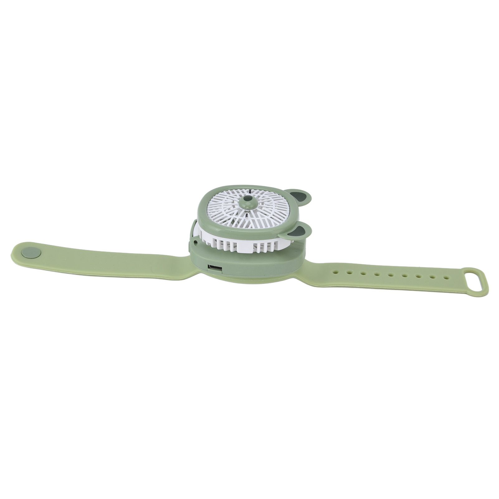 Cartoon Watch Fan USB Charging Plastic Wrist Fan Wireless Mini Watch Fan with Detachable Strap Fan for Kids for OutdoorGreen Bear - Image 8