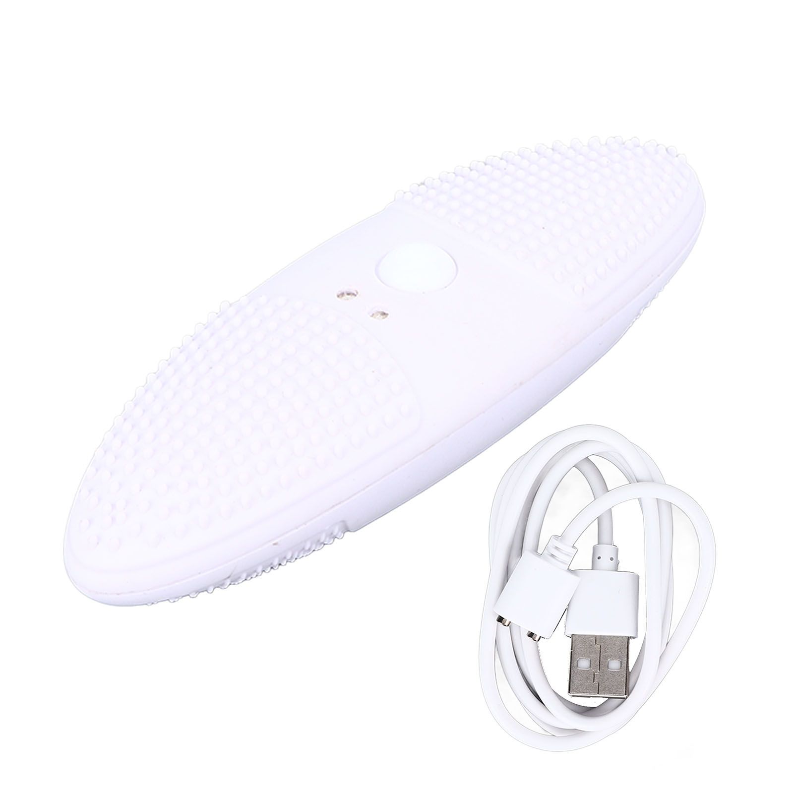 Ultrasonic Scrubber 3 Levels USB Charging High Frequency Vibration Dual Waving Ultrasonic Vegetable Washing Machine White - Image 1
