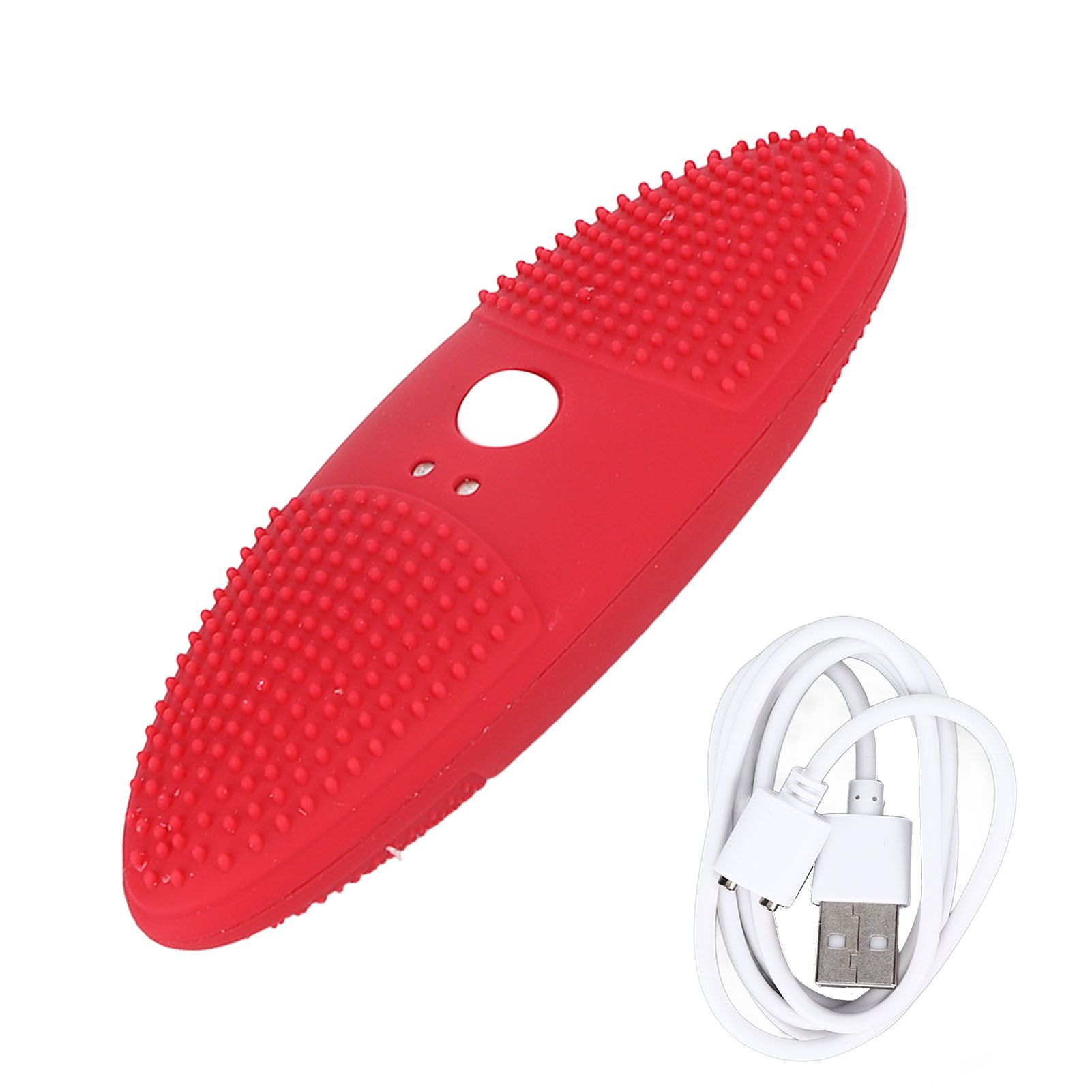 Ultrasonic Scrubber 3 Levels USB Charging High Frequency Vibration Dual Waving Ultrasonic Vegetable Washing Machine Red - Image 1