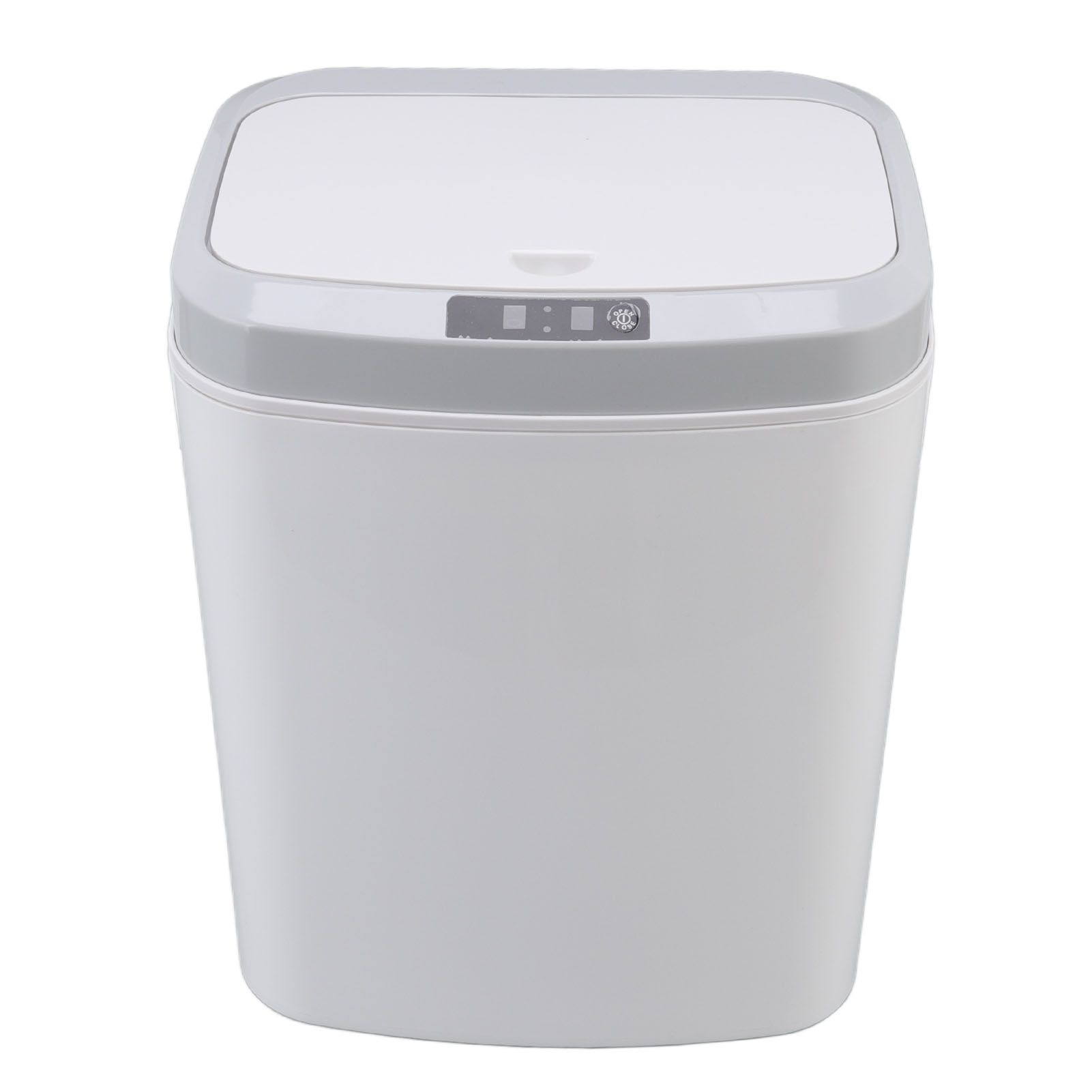 Smart Trash Can 16L Infrared Induction Button Control Manual Mute Household Automatic Trash Can with Night Light White - Image 1