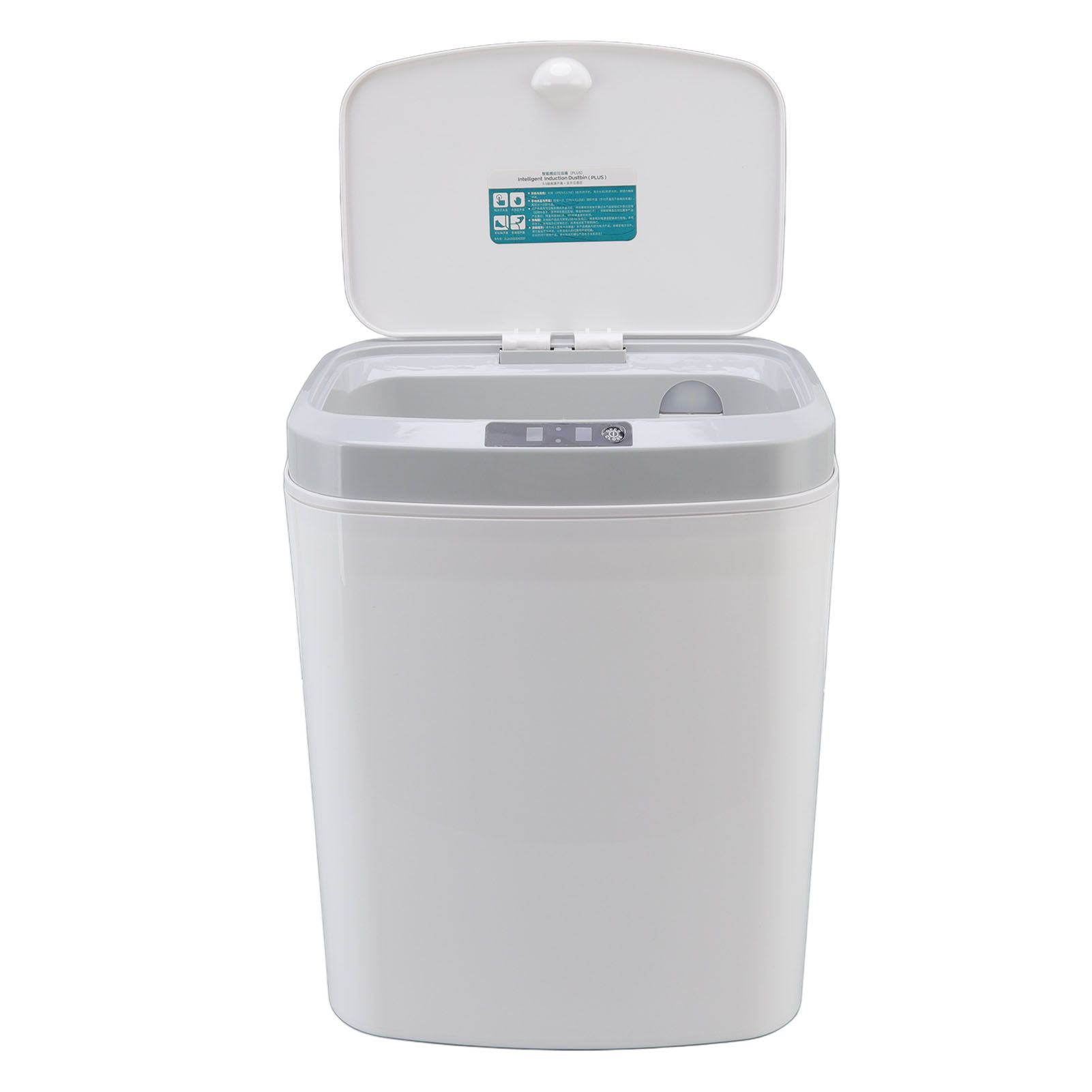 Smart Trash Can 16L Infrared Induction Button Control Manual Mute Household Automatic Trash Can with Night Light White - Image 2
