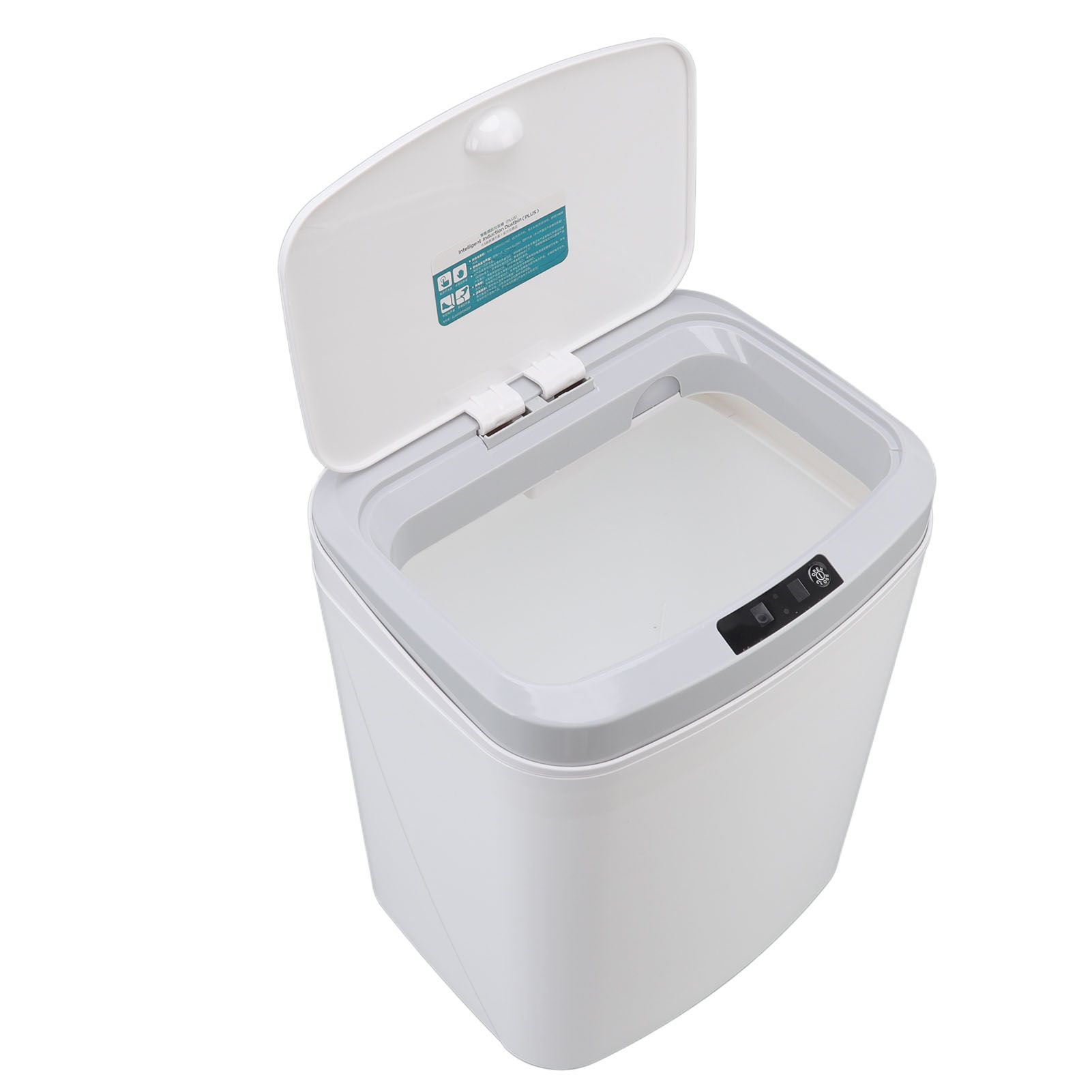 Smart Trash Can 16L Infrared Induction Button Control Manual Mute Household Automatic Trash Can with Night Light White - Image 3