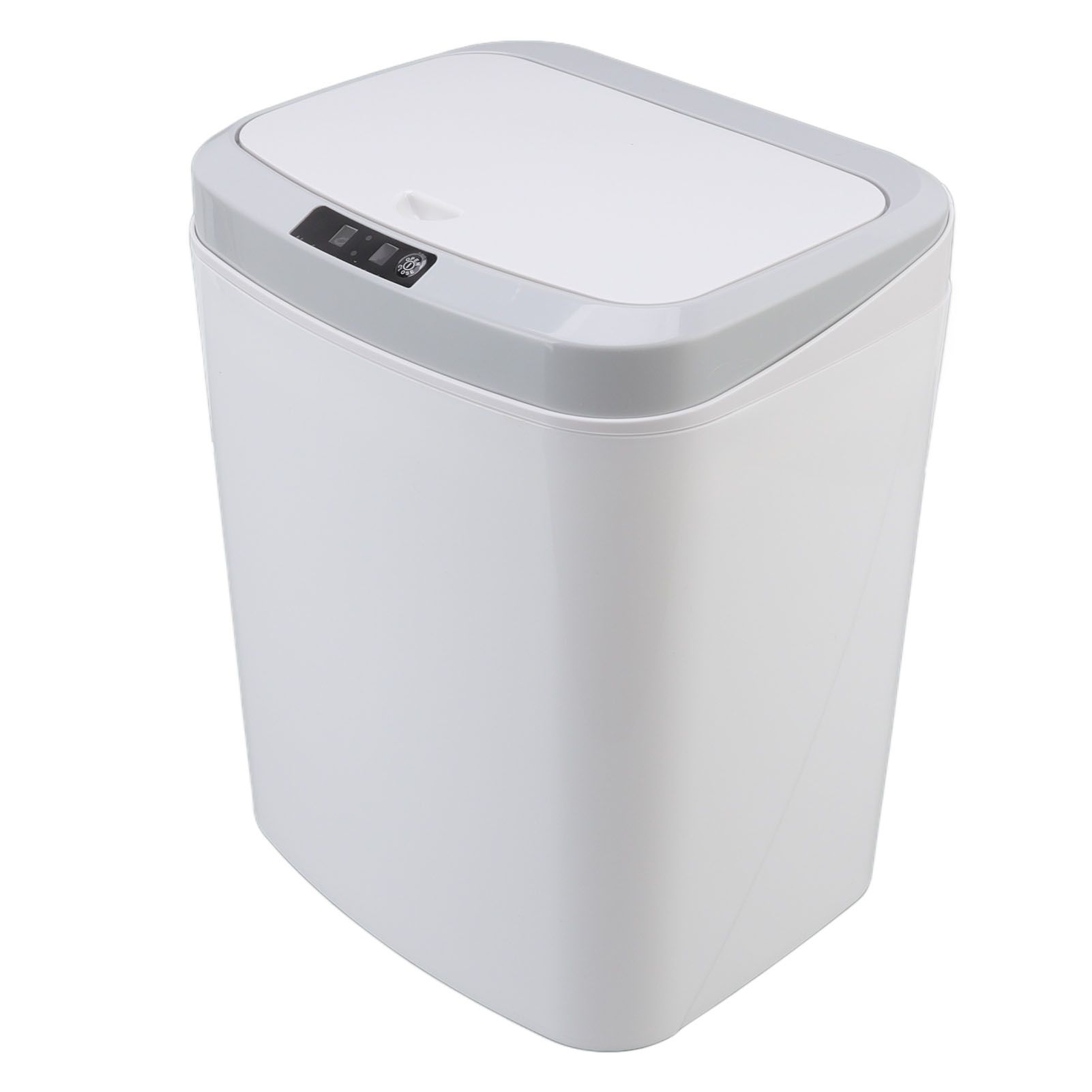 Smart Trash Can 16L Infrared Induction Button Control Manual Mute Household Automatic Trash Can with Night Light White - Image 4