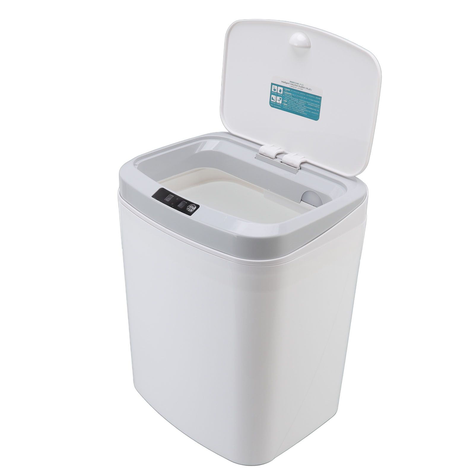 Smart Trash Can 16L Infrared Induction Button Control Manual Mute Household Automatic Trash Can with Night Light White - Image 8