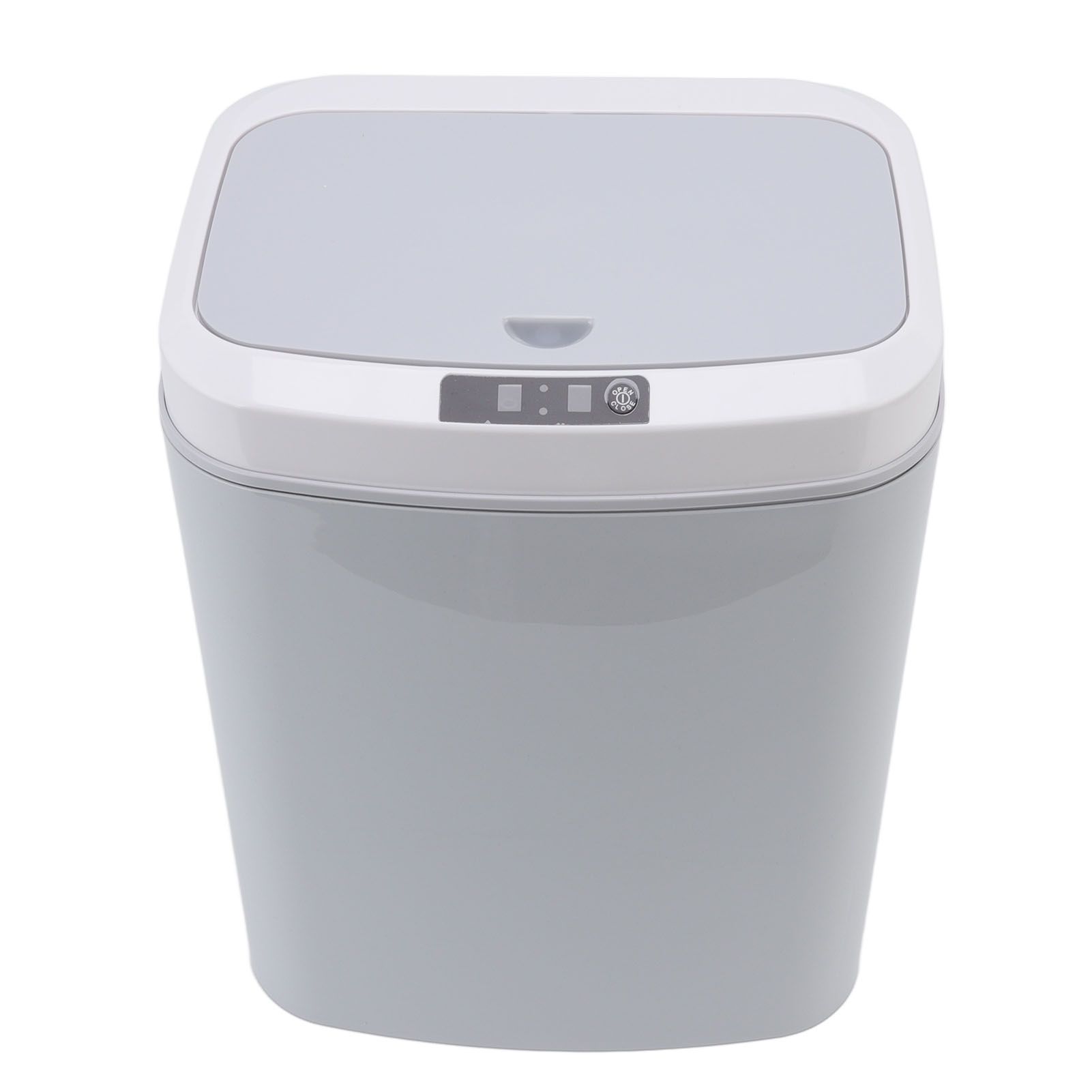 Smart Trash Can 16L Infrared Induction Button Control Manual Mute Household Automatic Trash Can with Night Light Gray - Image 1