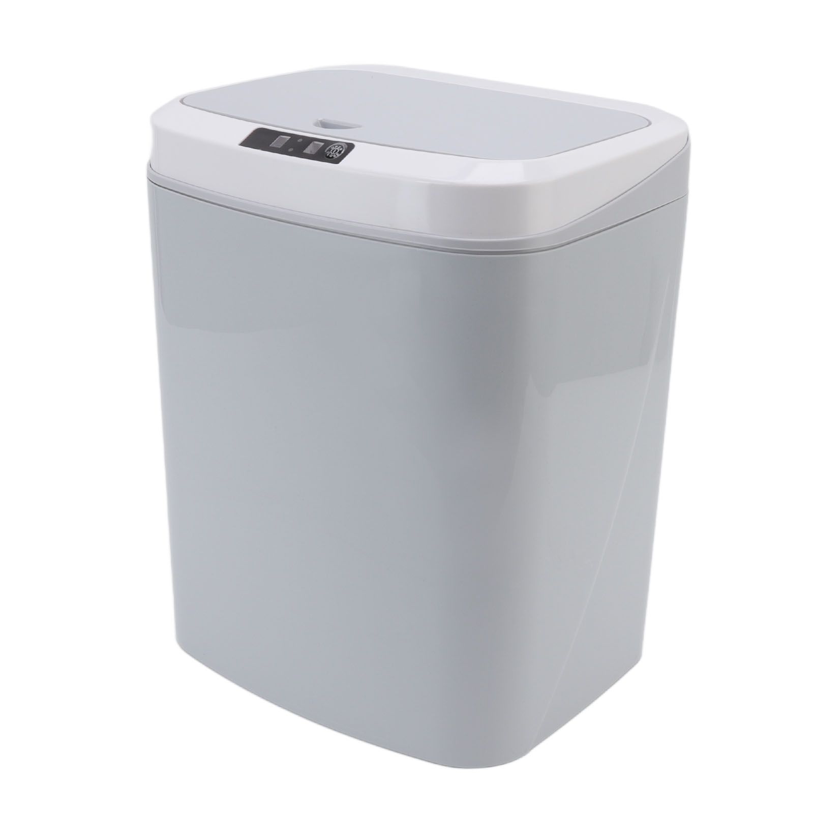 Smart Trash Can 16L Infrared Induction Button Control Manual Mute Household Automatic Trash Can with Night Light Gray - Image 2