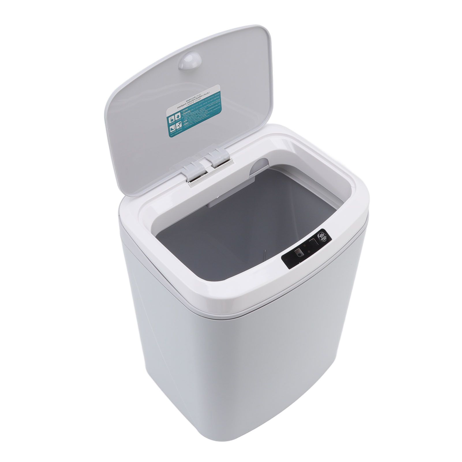 Smart Trash Can 16L Infrared Induction Button Control Manual Mute Household Automatic Trash Can with Night Light Gray - Image 3