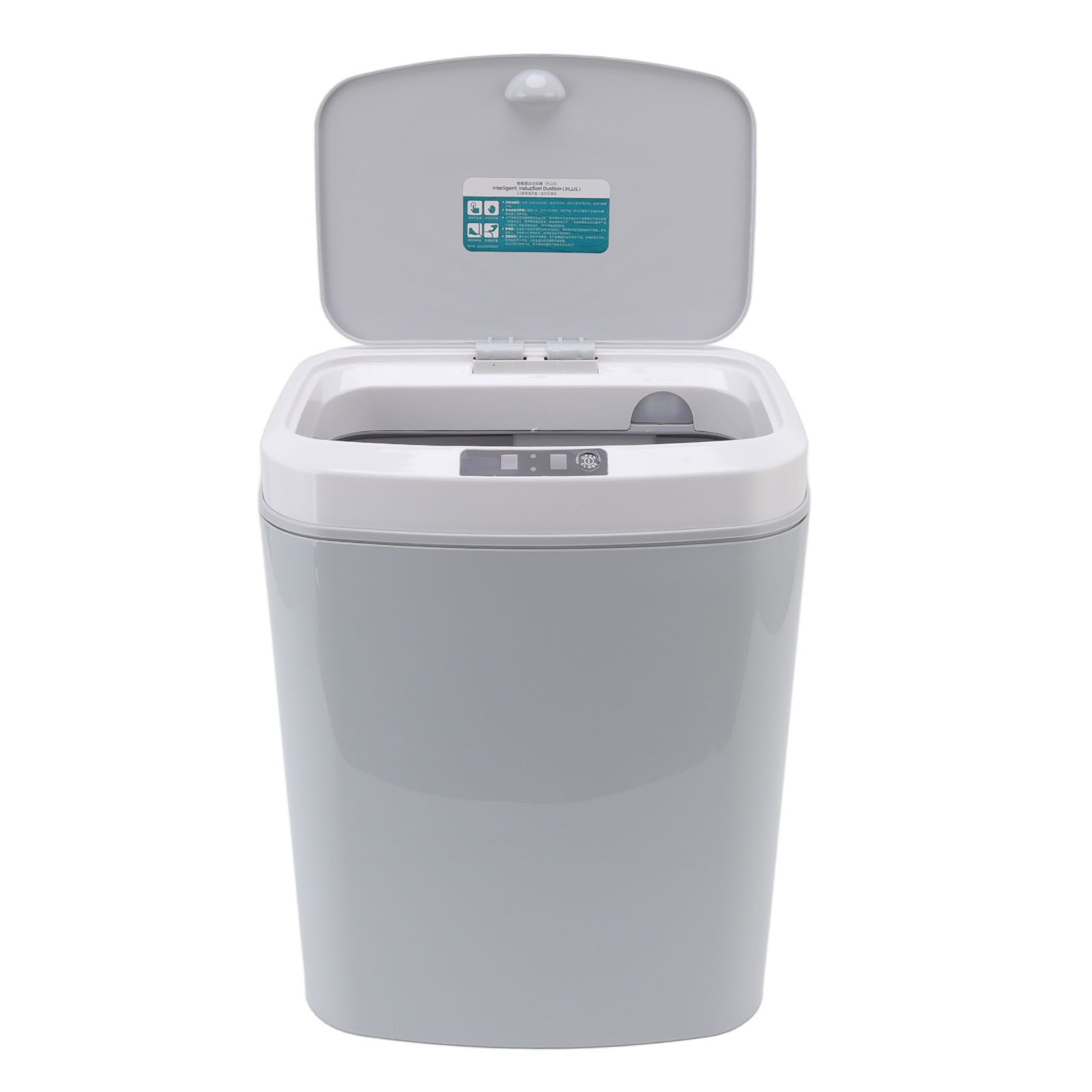 Smart Trash Can 16L Infrared Induction Button Control Manual Mute Household Automatic Trash Can with Night Light Gray - Image 5