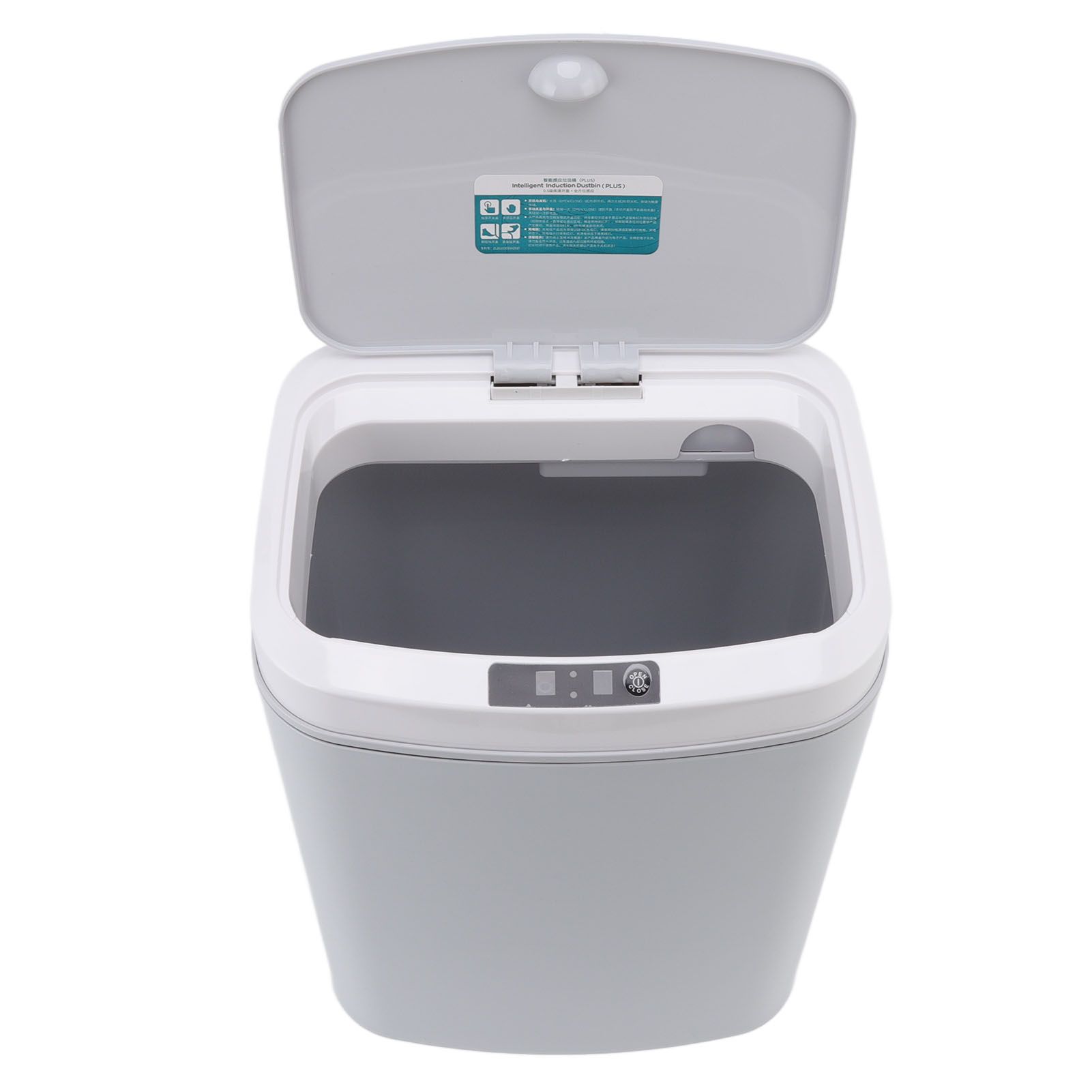 Smart Trash Can 16L Infrared Induction Button Control Manual Mute Household Automatic Trash Can with Night Light Gray - Image 7