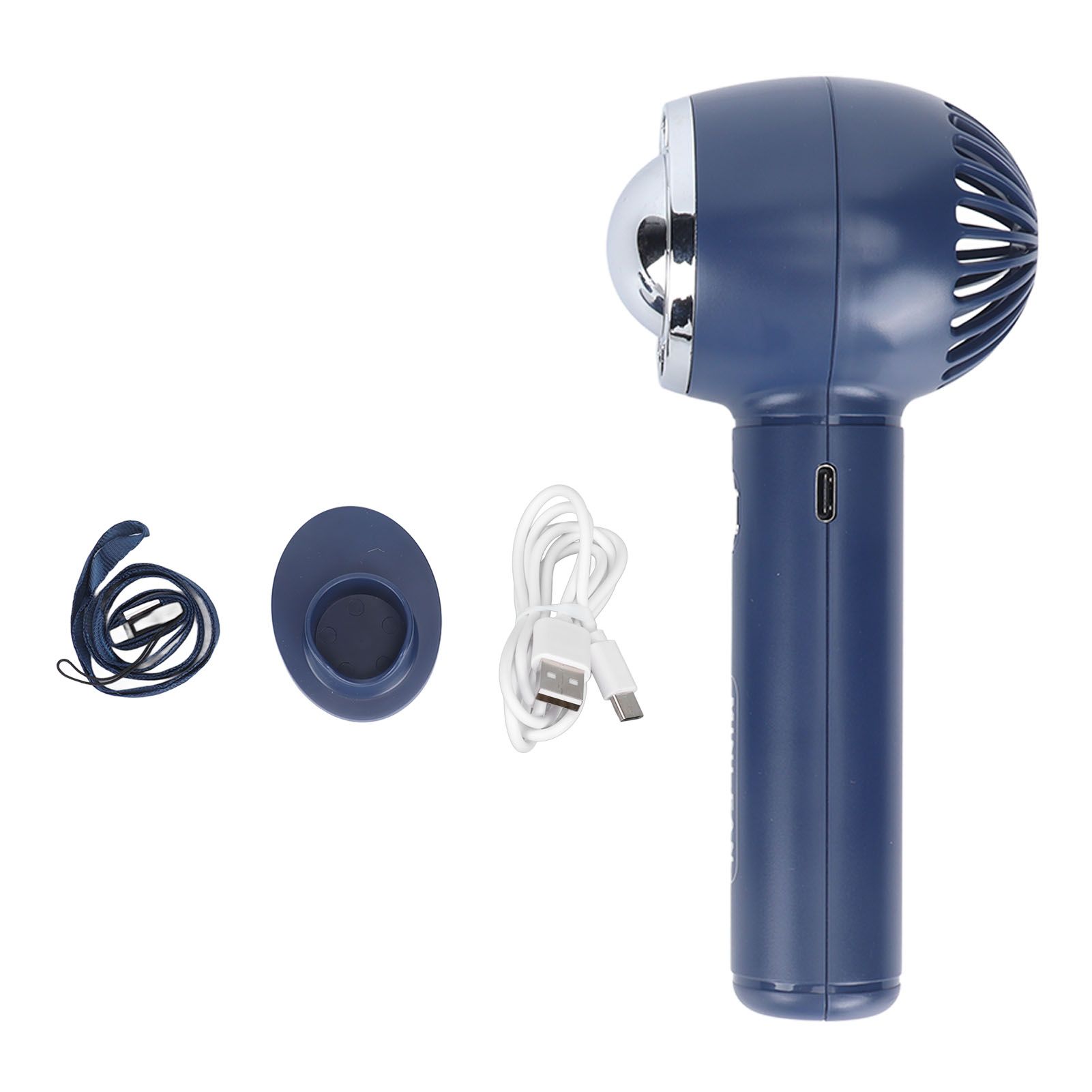 Handheld Fan 3 Speeds USB Charging Strong Wind Lightweight 1200mAh Battery Portable Fan Handheld for Office Travel Blue - Image 1