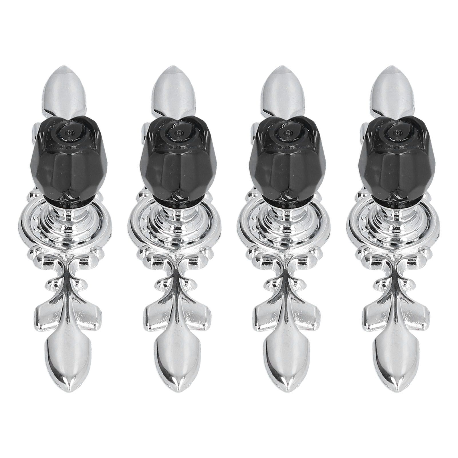 4 Pcs Crystal Handle with Plate European Style Modern Simple Pulls Handles for Drawer Dreser CabinetsBlack - Image 7