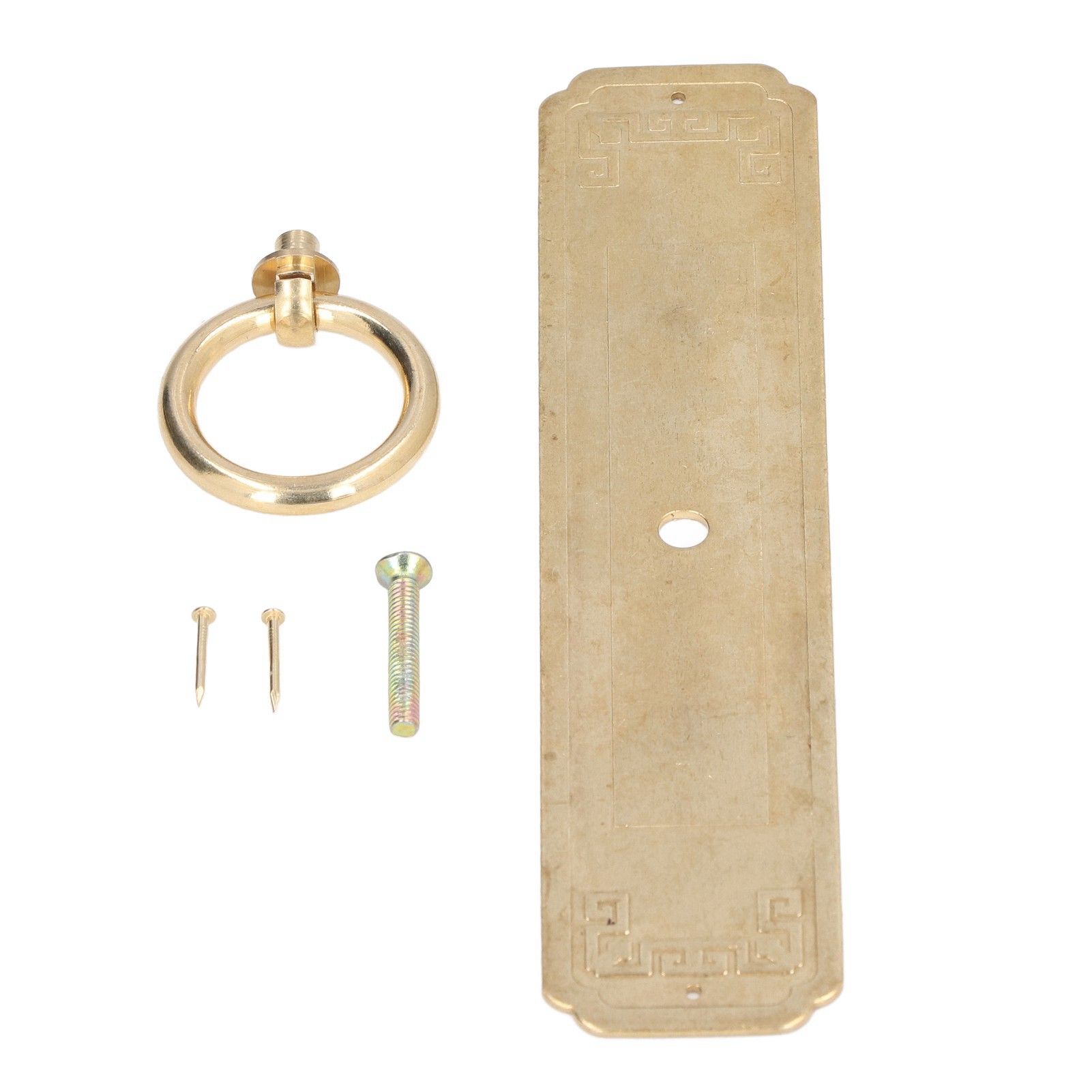 Cabinet Door Handle Chinese Furniture Antique Pattern Pure Copper Cabinet Doors Window Retro HandleLength 16cm - Image 1
