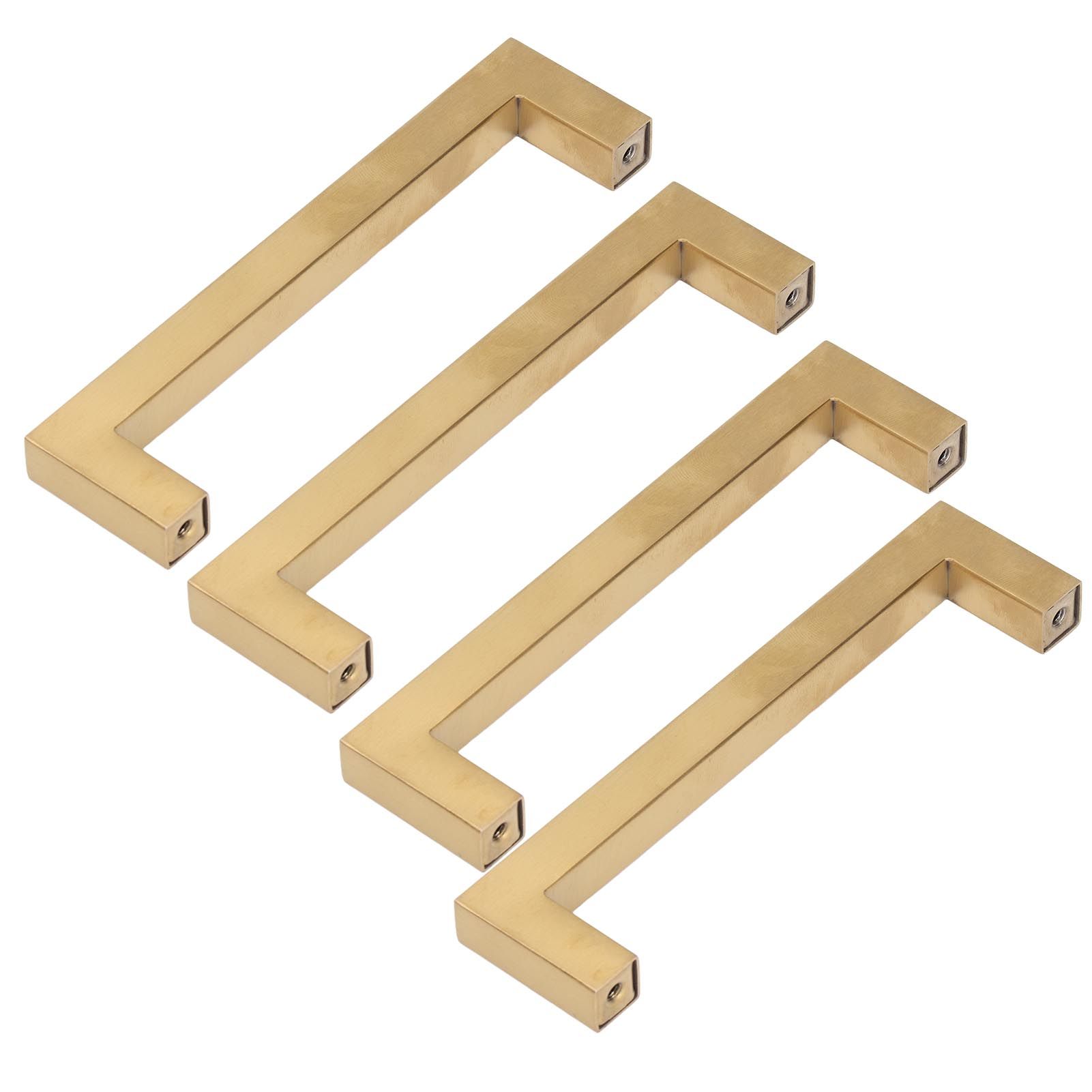 4 Sets Cabinet Door Handle Golden Stainless Steel Wardrobe Handles Replacement Kitchen Cupboard Pull12x12x128mm - Image 2