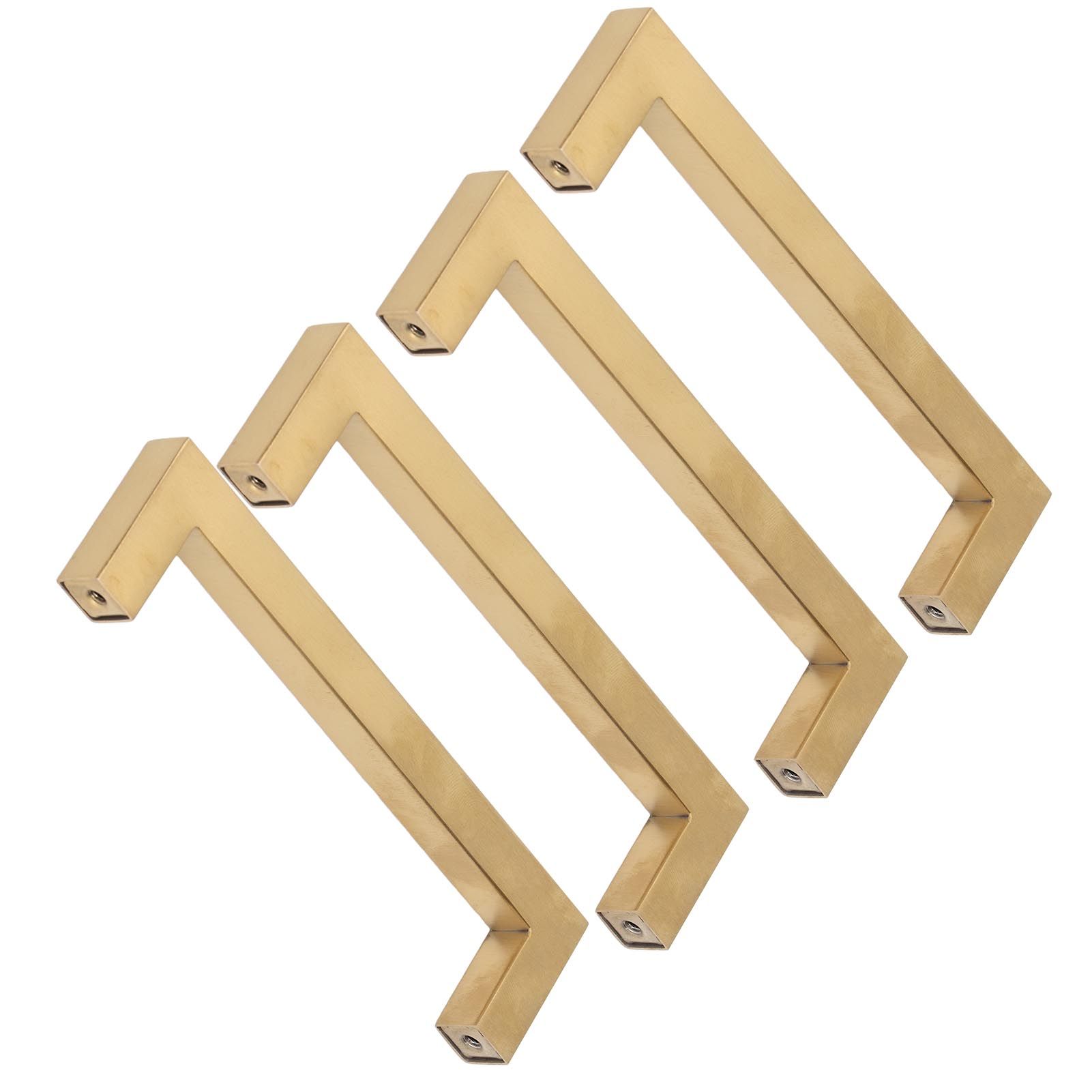 4 Sets Cabinet Door Handle Golden Stainless Steel Wardrobe Handles Replacement Kitchen Cupboard Pull12x12x128mm - Image 4