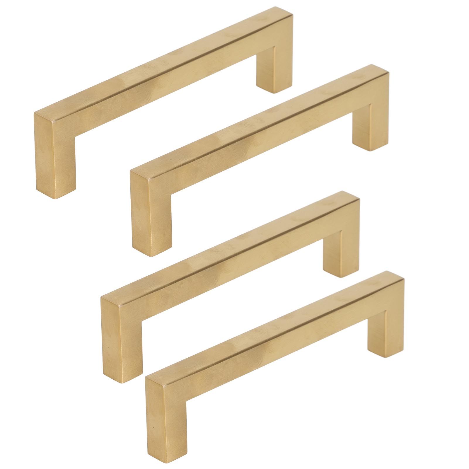 4 Sets Cabinet Door Handle Golden Stainless Steel Wardrobe Handles Replacement Kitchen Cupboard Pull12x12x128mm - Image 6