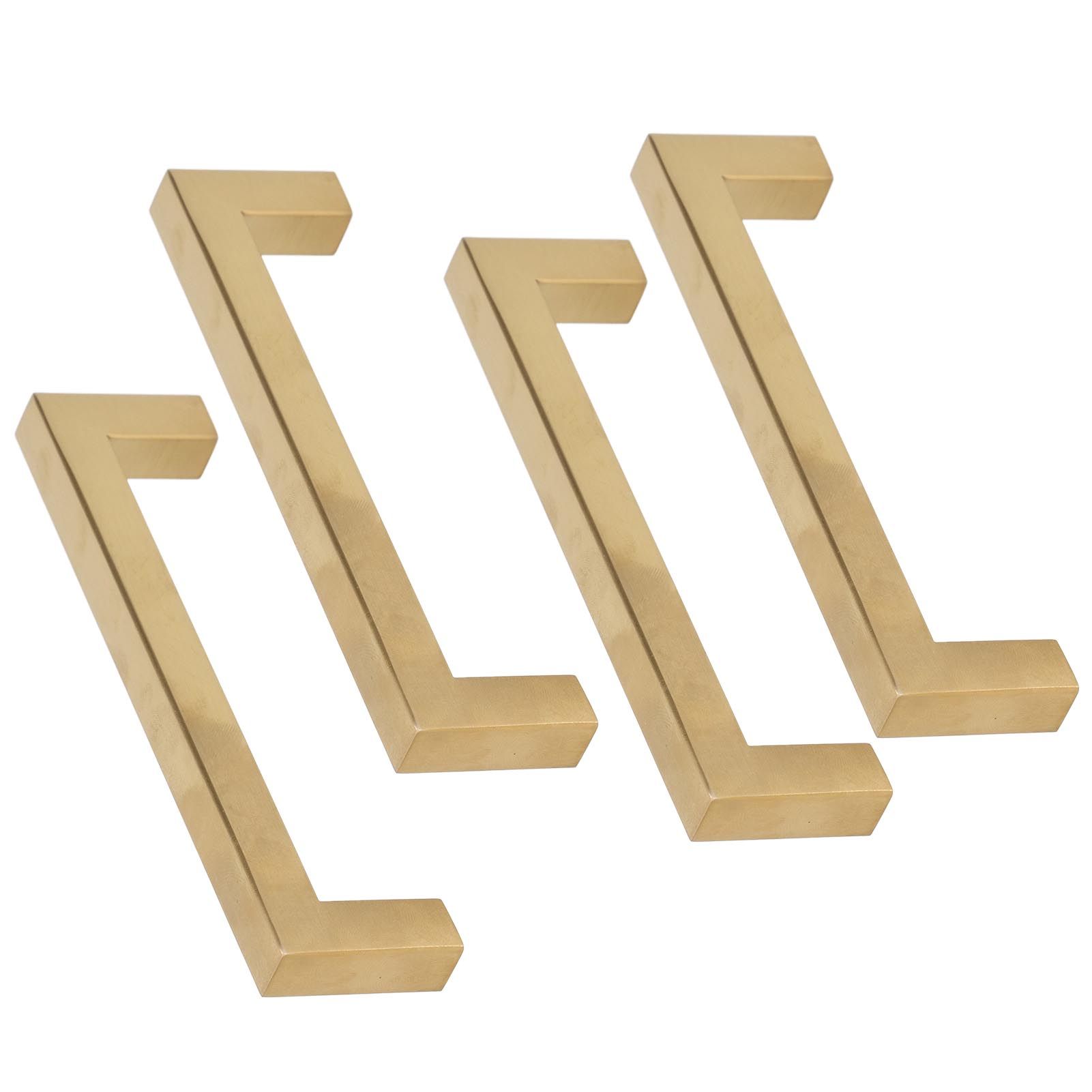 4 Sets Cabinet Door Handle Golden Stainless Steel Wardrobe Handles Replacement Kitchen Cupboard Pull12x12x128mm - Image 8