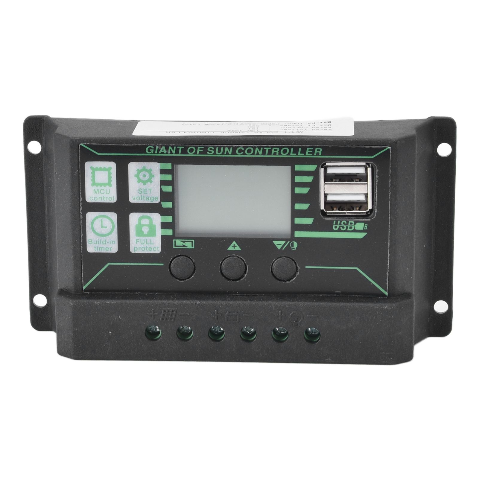 Solar Charge Discharge Controller Adjustable LCD Display PWM Dual USB Photovoltaic MPPT Solar Panel Regulator 10A - Image 1