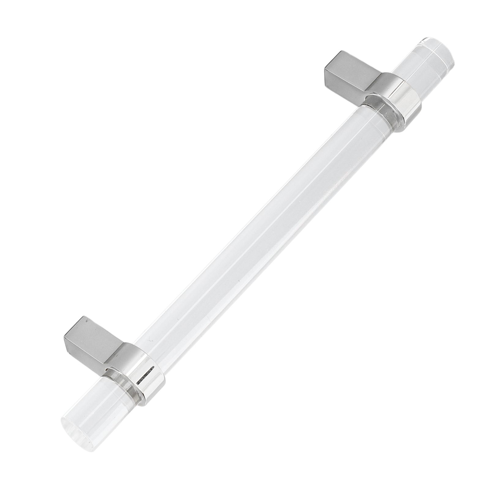 Crystal Acrylic Handle Modern Transparent Drawer Pull Handle for Closets Bookcases Shoe Cabinet Hole Spacing 96 Silver - Image 7