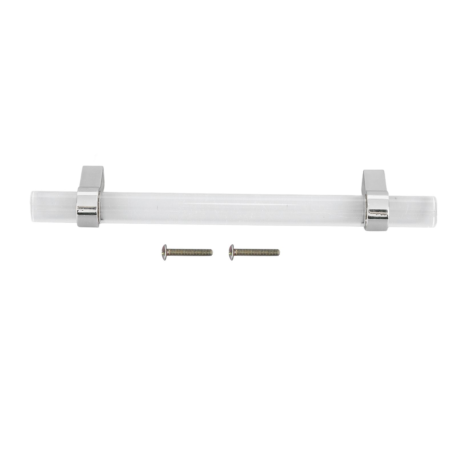Crystal Acrylic Handle Modern Transparent Drawer Pull Handle for Closets Bookcases Shoe Cabinet Hole Spacing128 Silver - Image 1