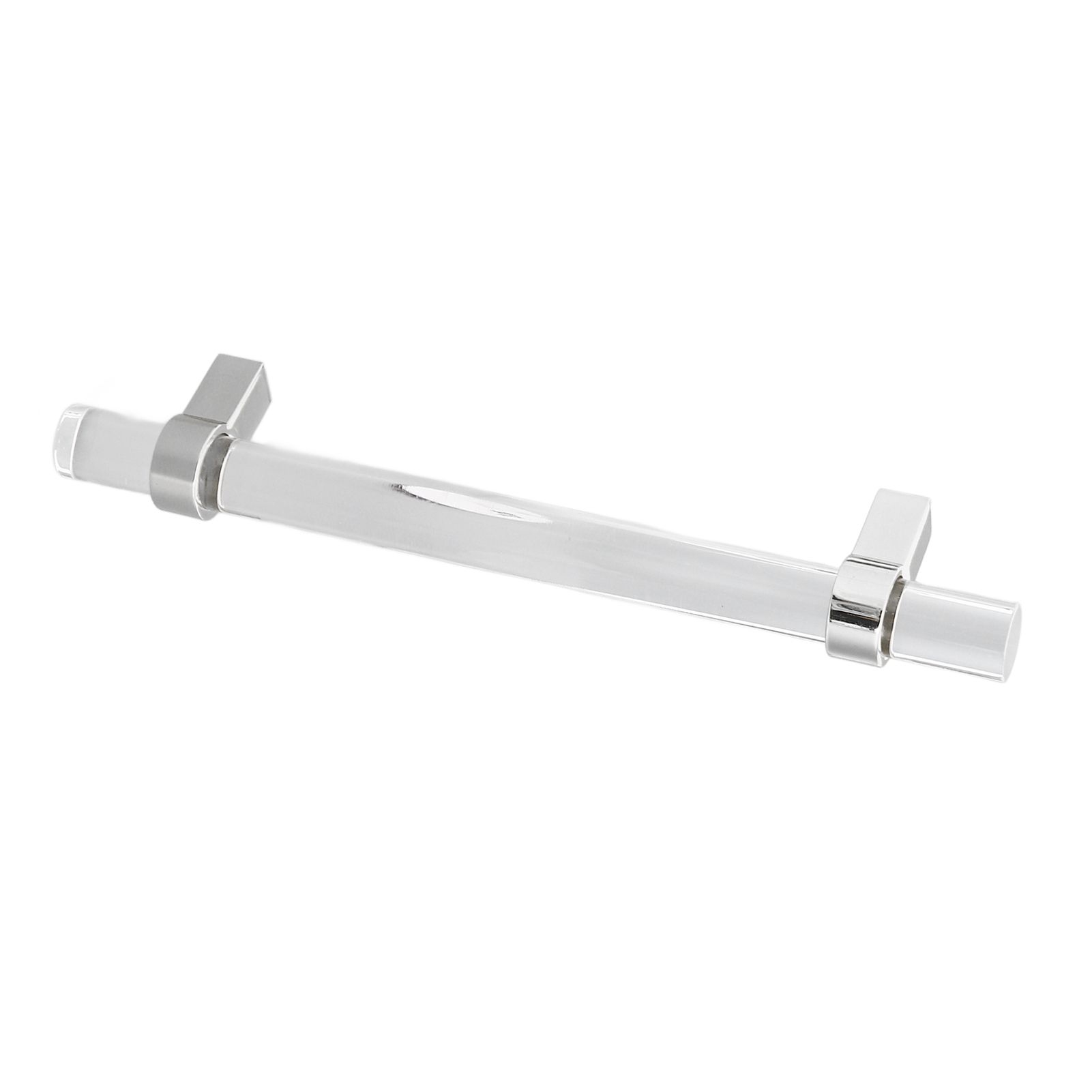 Crystal Acrylic Handle Modern Transparent Drawer Pull Handle for Closets Bookcases Shoe Cabinet Hole Spacing128 Silver - Image 6