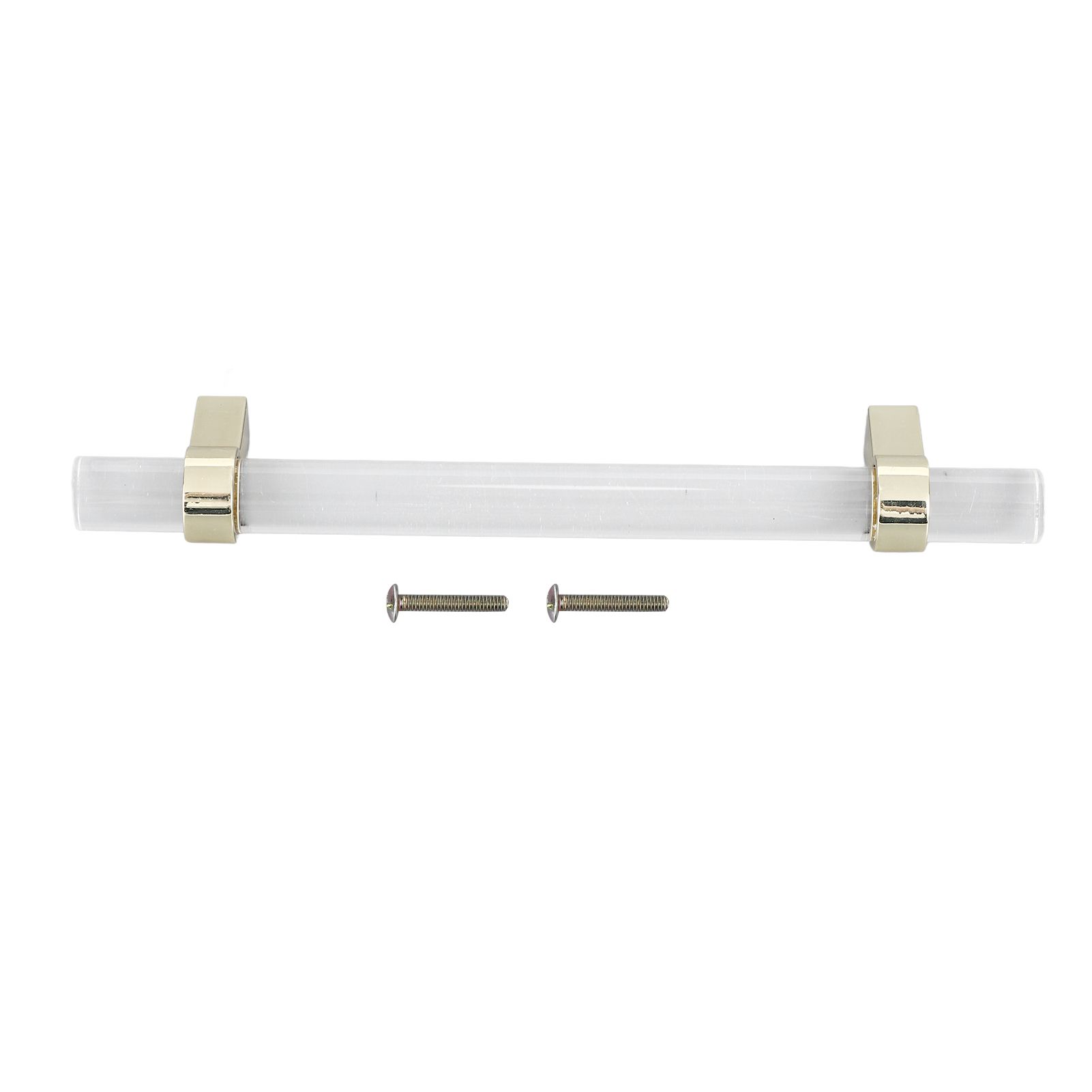 Crystal Acrylic Handle Modern Transparent Drawer Pull Handle for Closets Bookcases Shoe Cabinet Hole Spacing128 Gold - Image 1