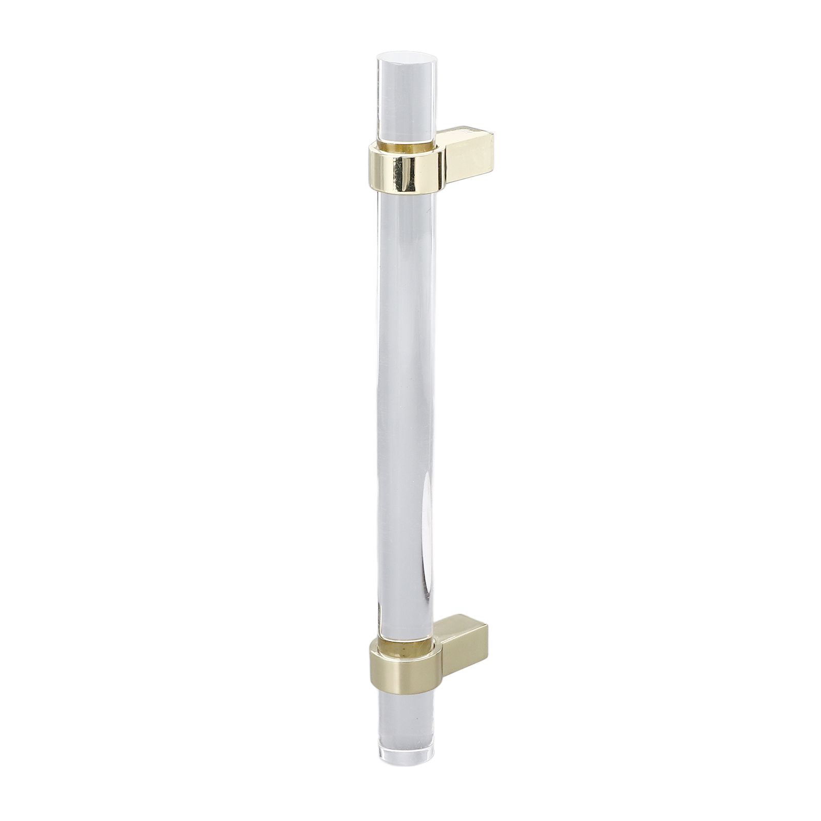 Crystal Acrylic Handle Modern Transparent Drawer Pull Handle for Closets Bookcases Shoe Cabinet Hole Spacing128 Gold - Image 2