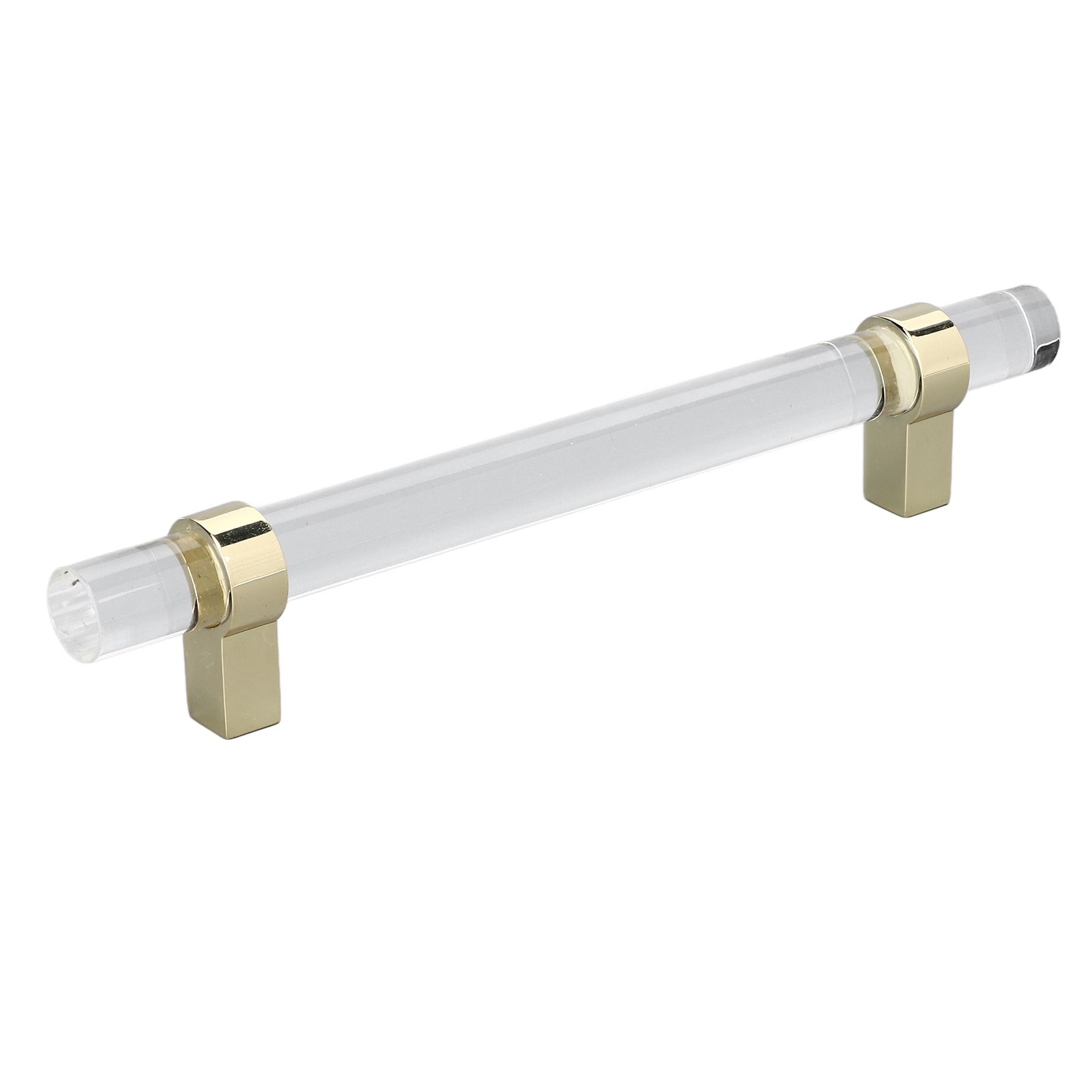 Crystal Acrylic Handle Modern Transparent Drawer Pull Handle for Closets Bookcases Shoe Cabinet Hole Spacing128 Gold - Image 3
