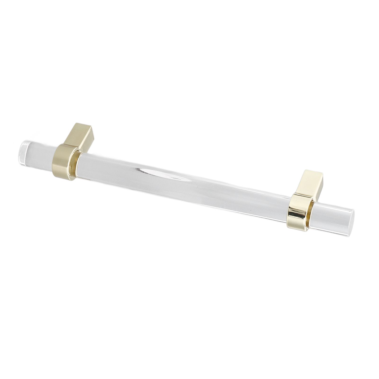 Crystal Acrylic Handle Modern Transparent Drawer Pull Handle for Closets Bookcases Shoe Cabinet Hole Spacing128 Gold - Image 4