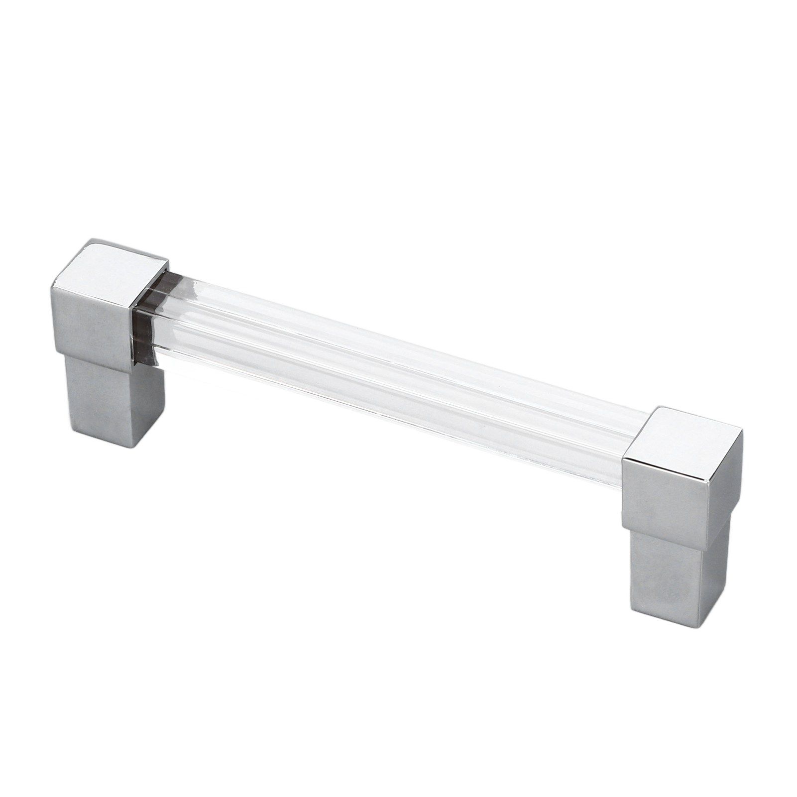 Acrylic Drawer Pulls Single Hole Crystal Cabinet Drawer Pulls for Kitchen Cabinets Dresser Cupboard Hole Spacing 96 Silver - Image 2