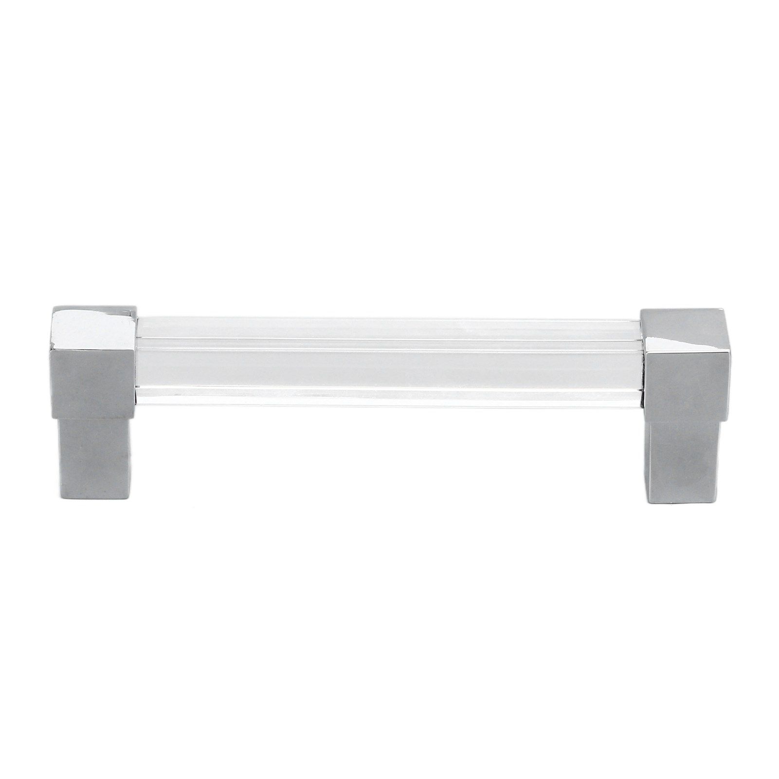 Acrylic Drawer Pulls Single Hole Crystal Cabinet Drawer Pulls for Kitchen Cabinets Dresser Cupboard Hole Spacing 128 Silver - Image 4