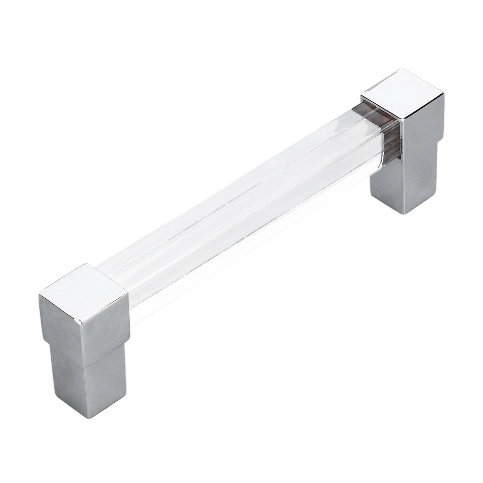 Acrylic Drawer Pulls Single Hole Crystal Cabinet Drawer Pulls for Kitchen Cabinets Dresser Cupboard Hole Spacing 128 Silver - Image 5