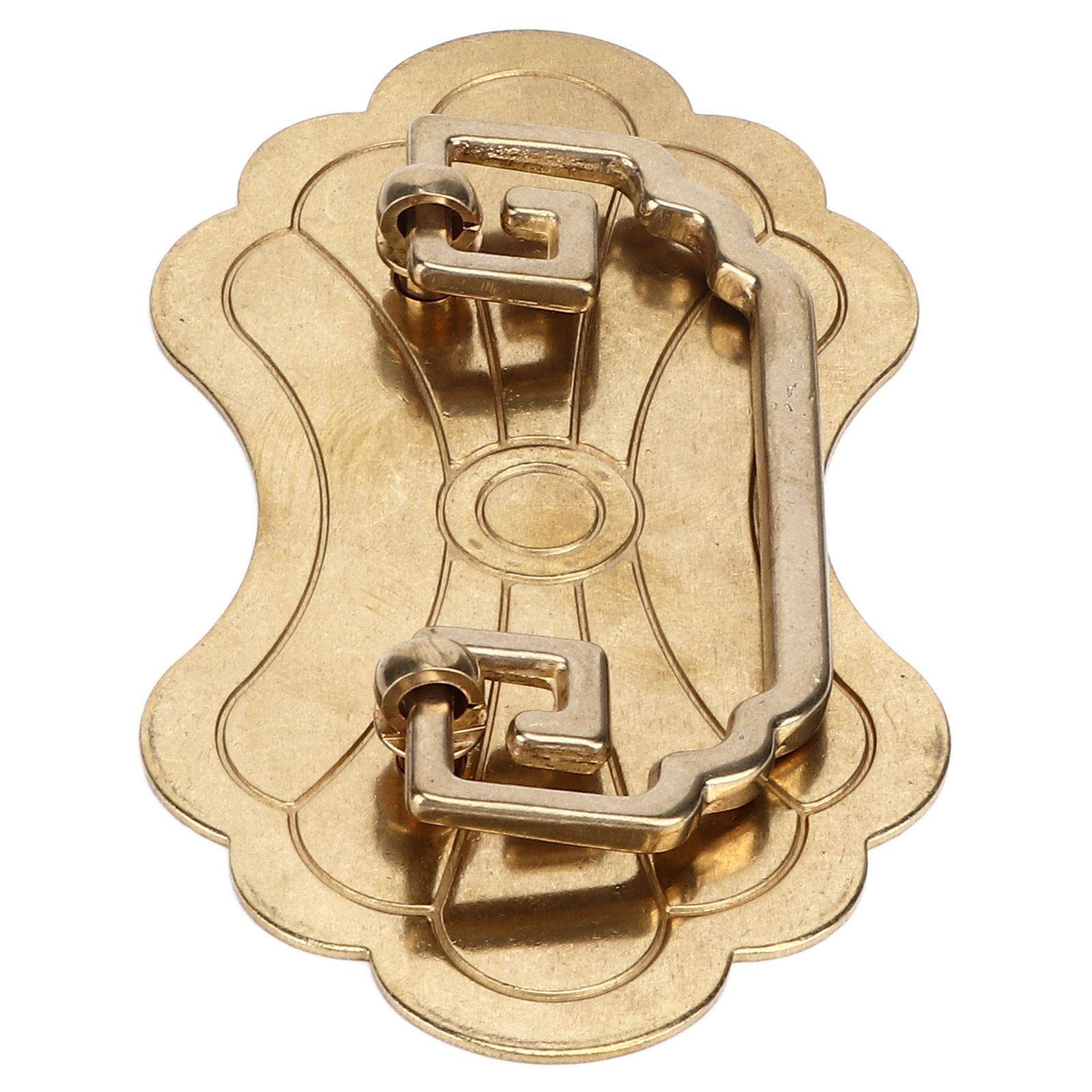 Antique Drawer Handle 12.8x7cm Wealth Blossoms Retro Chinese Style Brass Vintage Drawer Pulls with 2 Screws for Bookcase Brass - Image 4