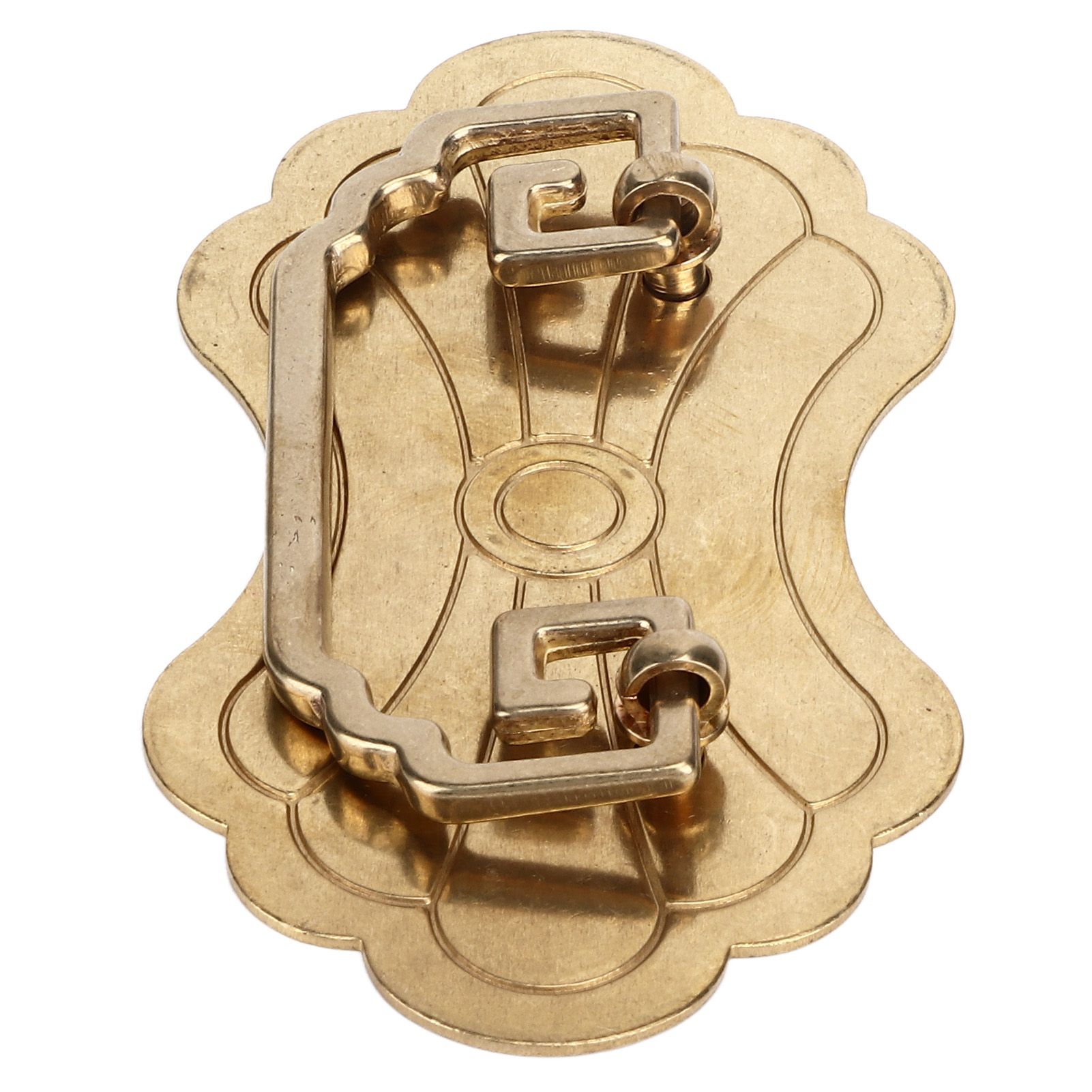 Antique Drawer Handle 12.8x7cm Wealth Blossoms Retro Chinese Style Brass Vintage Drawer Pulls with 2 Screws for Bookcase Brass - Image 5
