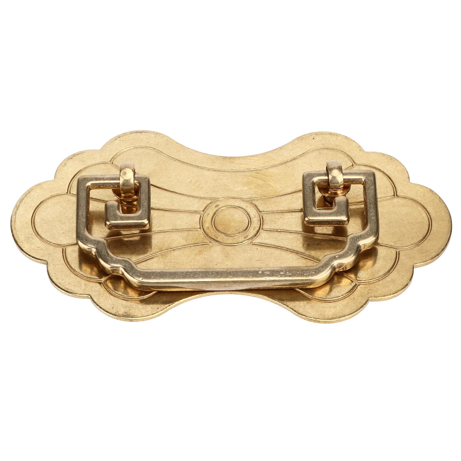 Antique Drawer Handle 12.8x7cm Wealth Blossoms Retro Chinese Style Brass Vintage Drawer Pulls with 2 Screws for Bookcase Brass - Image 7