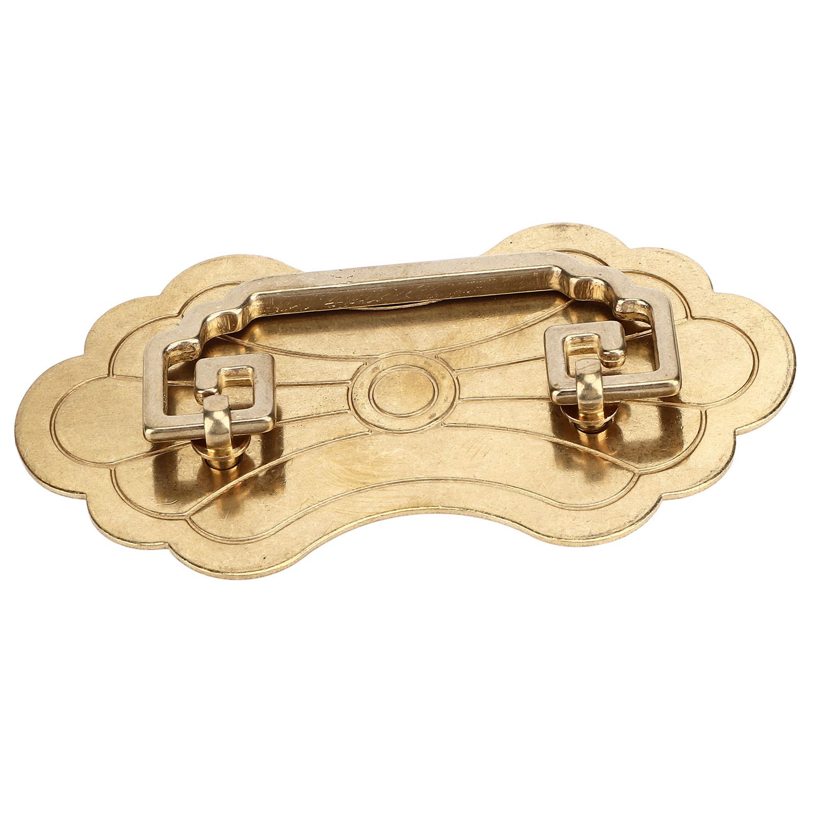 Antique Drawer Handle 12.8x7cm Wealth Blossoms Retro Chinese Style Brass Vintage Drawer Pulls with 2 Screws for Bookcase Brass - Image 8