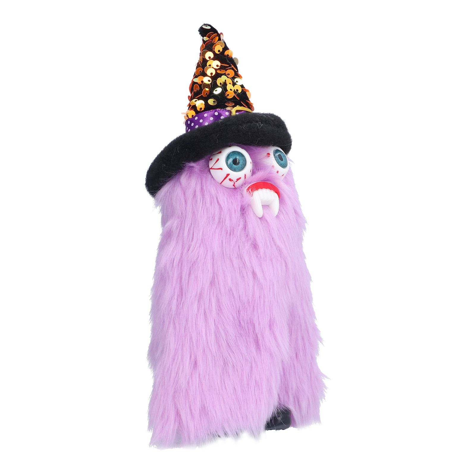 Halloween Dolls Ornament Halloween Plush Gnome with Witch Hat and Vampires Tooth for Halloween DecorationsPurple - Image 3