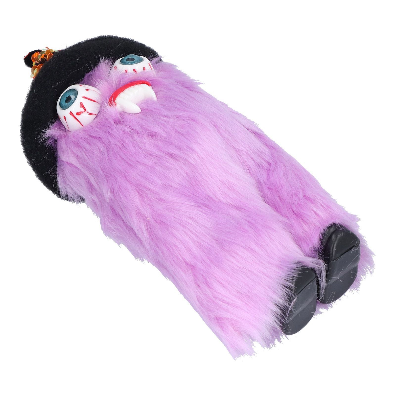 Halloween Dolls Ornament Halloween Plush Gnome with Witch Hat and Vampires Tooth for Halloween DecorationsPurple - Image 6