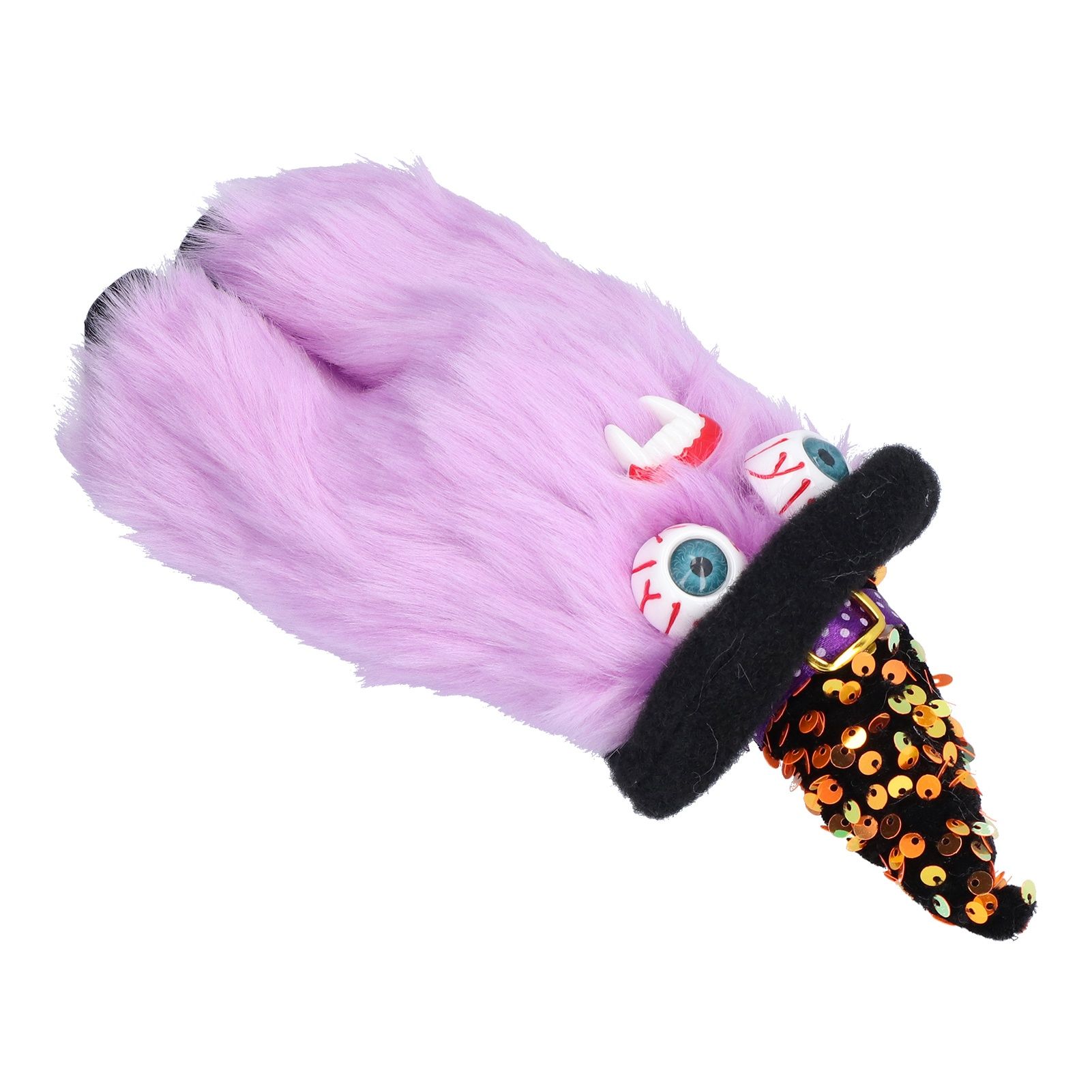 Halloween Dolls Ornament Halloween Plush Gnome with Witch Hat and Vampires Tooth for Halloween DecorationsPurple - Image 7