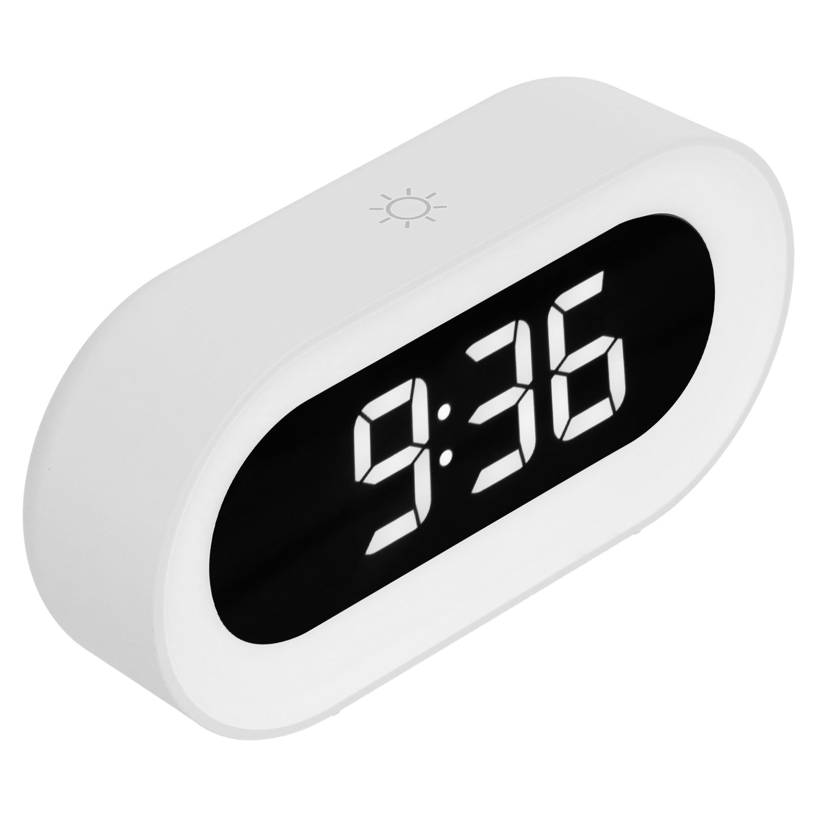 Night Light Alarm Clock LED Digital Display Music Alarm Clock Perpetual Calendar Clock with Memory FunctionWhite - Image 4