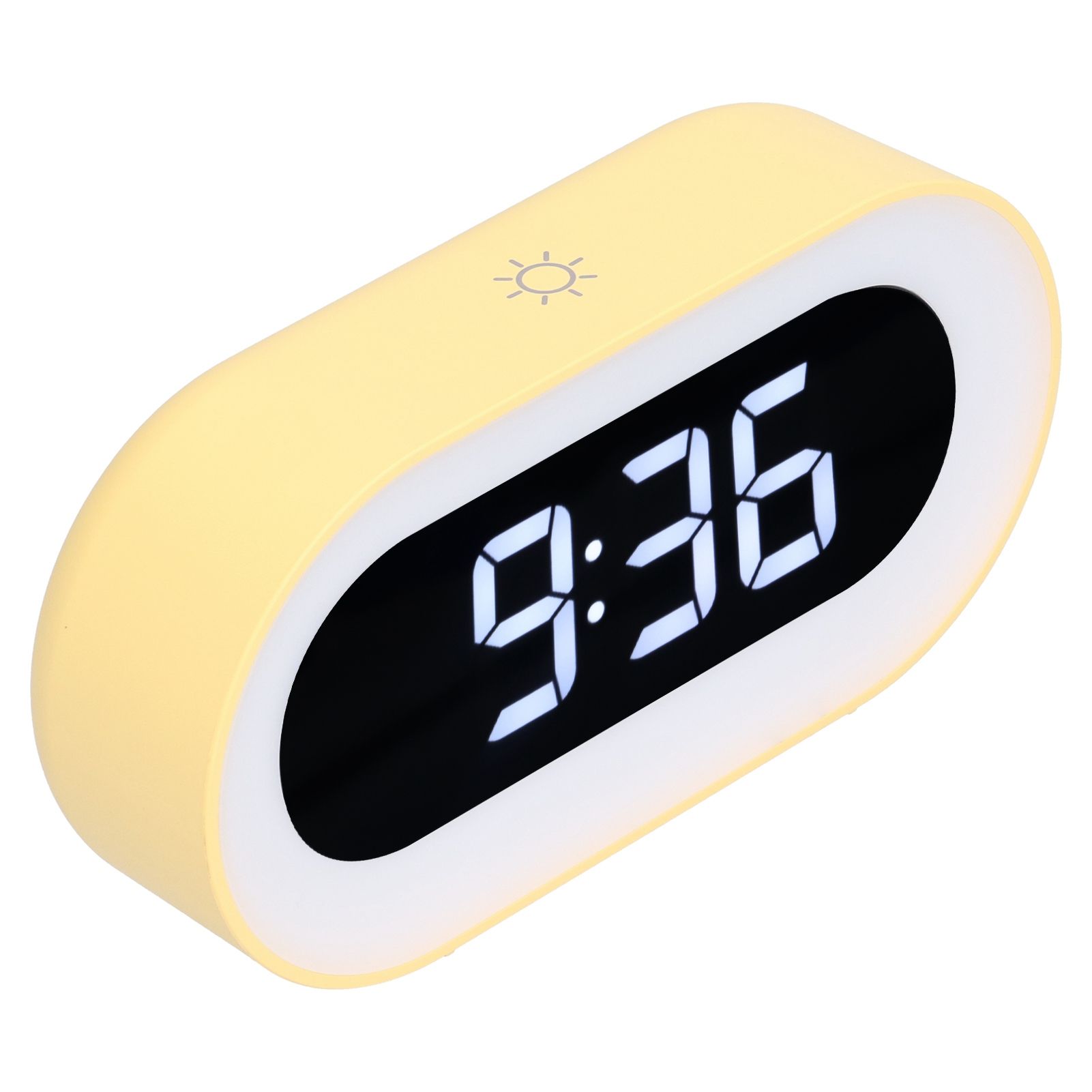 Night Light Alarm Clock LED Digital Display Music Alarm Clock Perpetual Calendar Clock with Memory FunctionYellow - Image 4