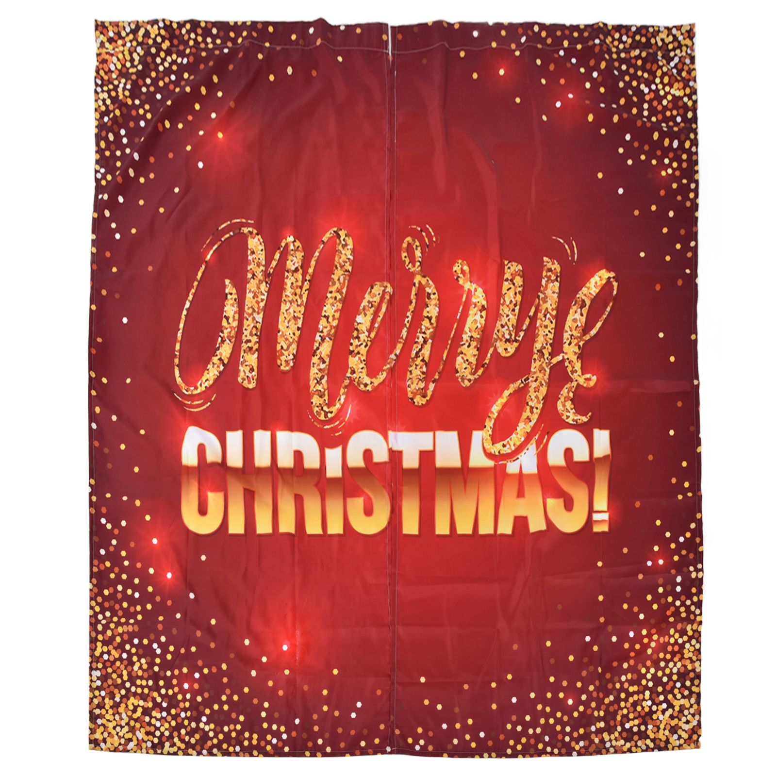 Christmas Curtain Polyester Fiber 3D Digital Printing Merry Christmas Custome Curtain for Outdoor Porch Balcony150x166cm Christmas 5 - Image 1