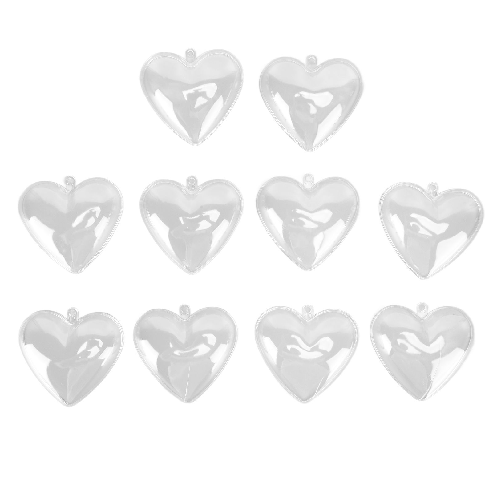5Pcs Clear Fillable Ball Transparent Heart Shape Plastic Ornaments for DIY Crafts Christmas Tree BirthdayS - Image 1