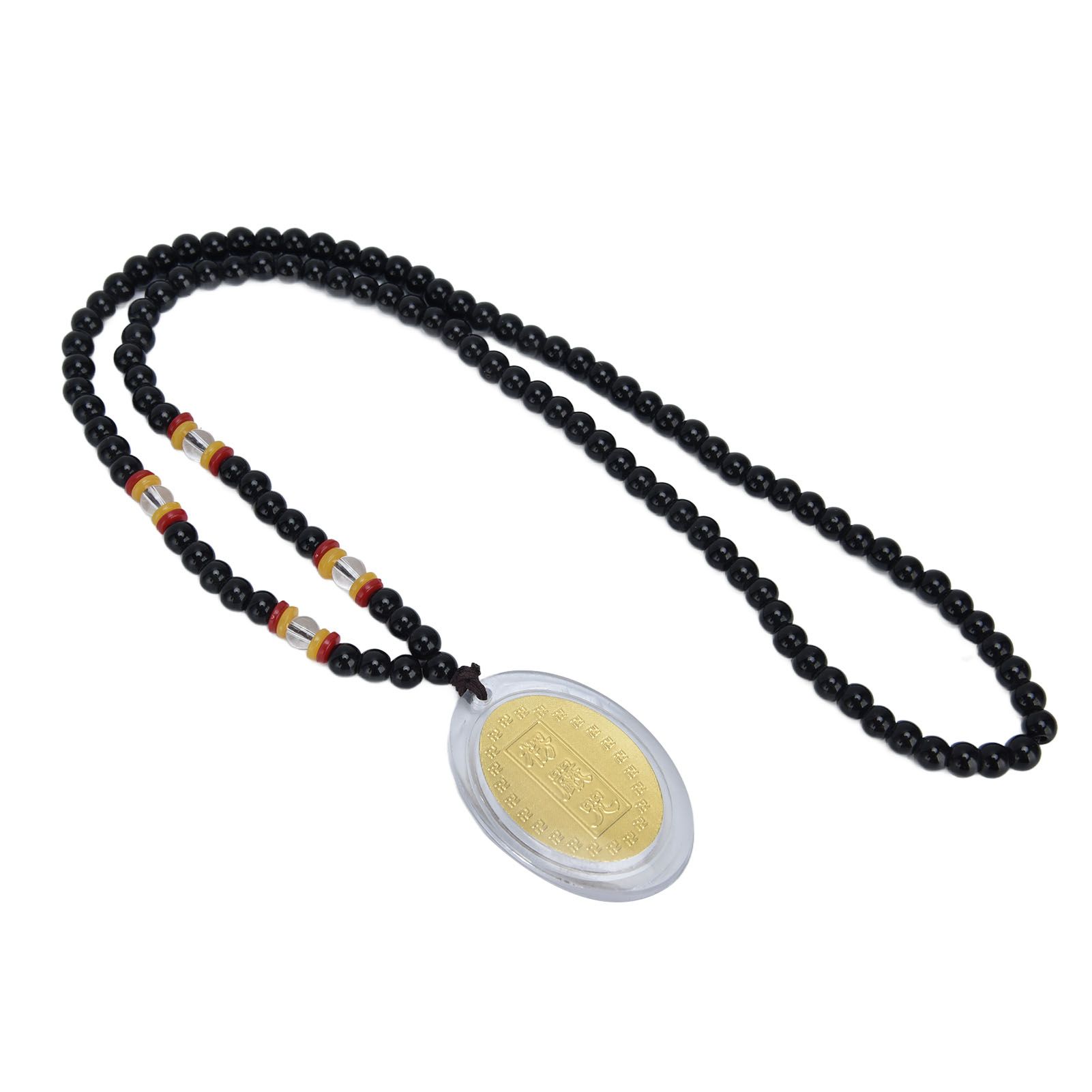 5Pcs Amulet Pendant Multi Purpose Exquisite Workmanship Simple Stylish Appearance Safe Healthy Car Pendant for DecorBlack Beads Red Yellow Transparent Beads - Image 2