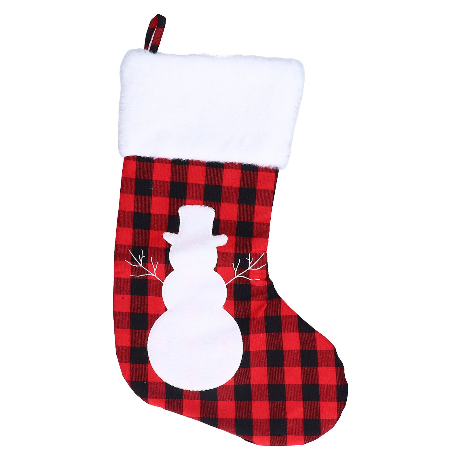 Christmas Stocking Gift Bags Cute Decals Large Capacity Exquisite Workmanship Brighter Color Large Christmas StockingSnowman - Image 1
