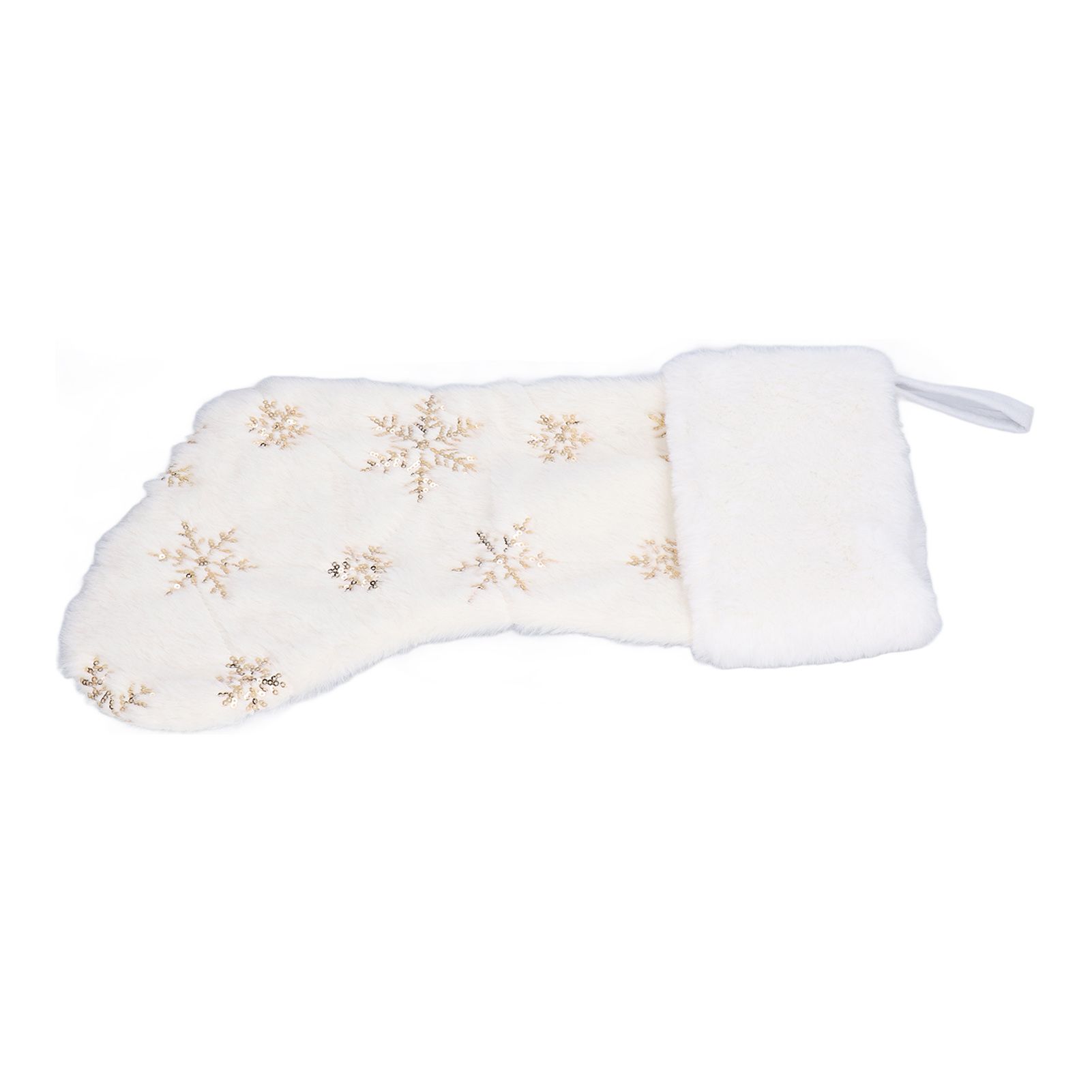 Polyester Christmas Stocking Pendant with Embroidery Snowflake Pattern Xmas Tree Decoration OrnamentGold - Image 8