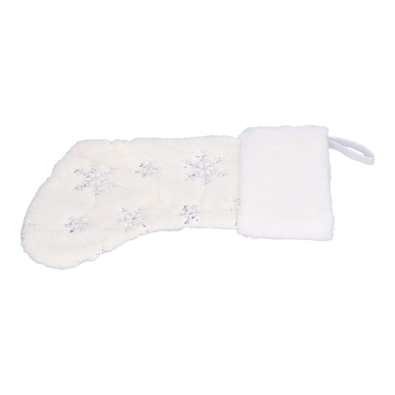 Polyester Christmas Stocking Pendant with Embroidery Snowflake Pattern Xmas Tree Decoration OrnamentSilver - Image 8