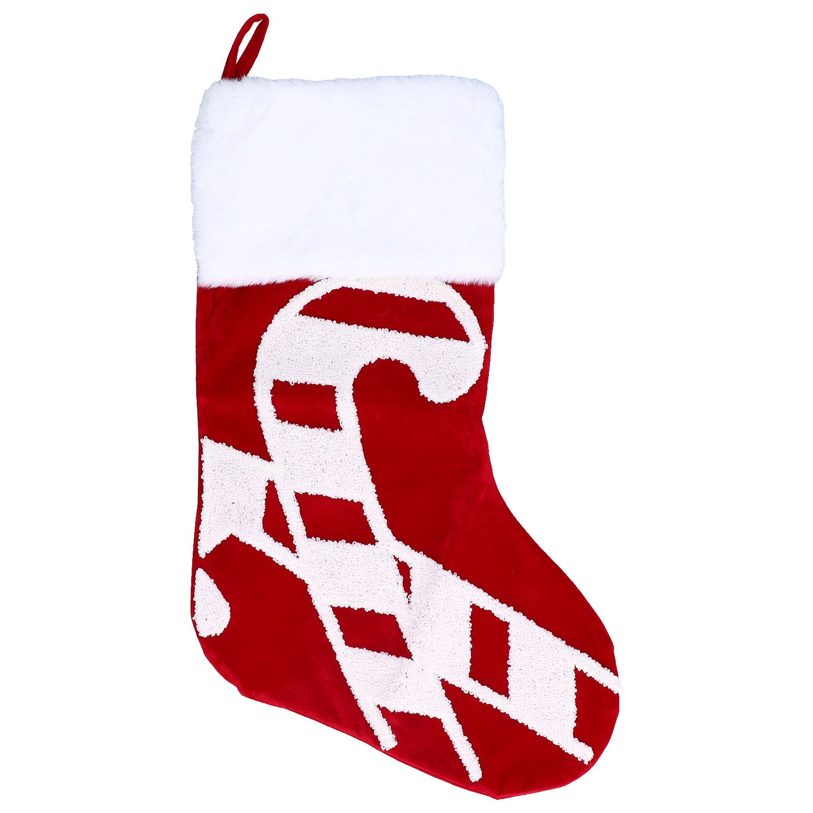 Cute Christmas Stocking Christmas Tree Ornament Gift Bag Christmas Fireplace Pendant for Festival DecorationWalking Stick - Image 1
